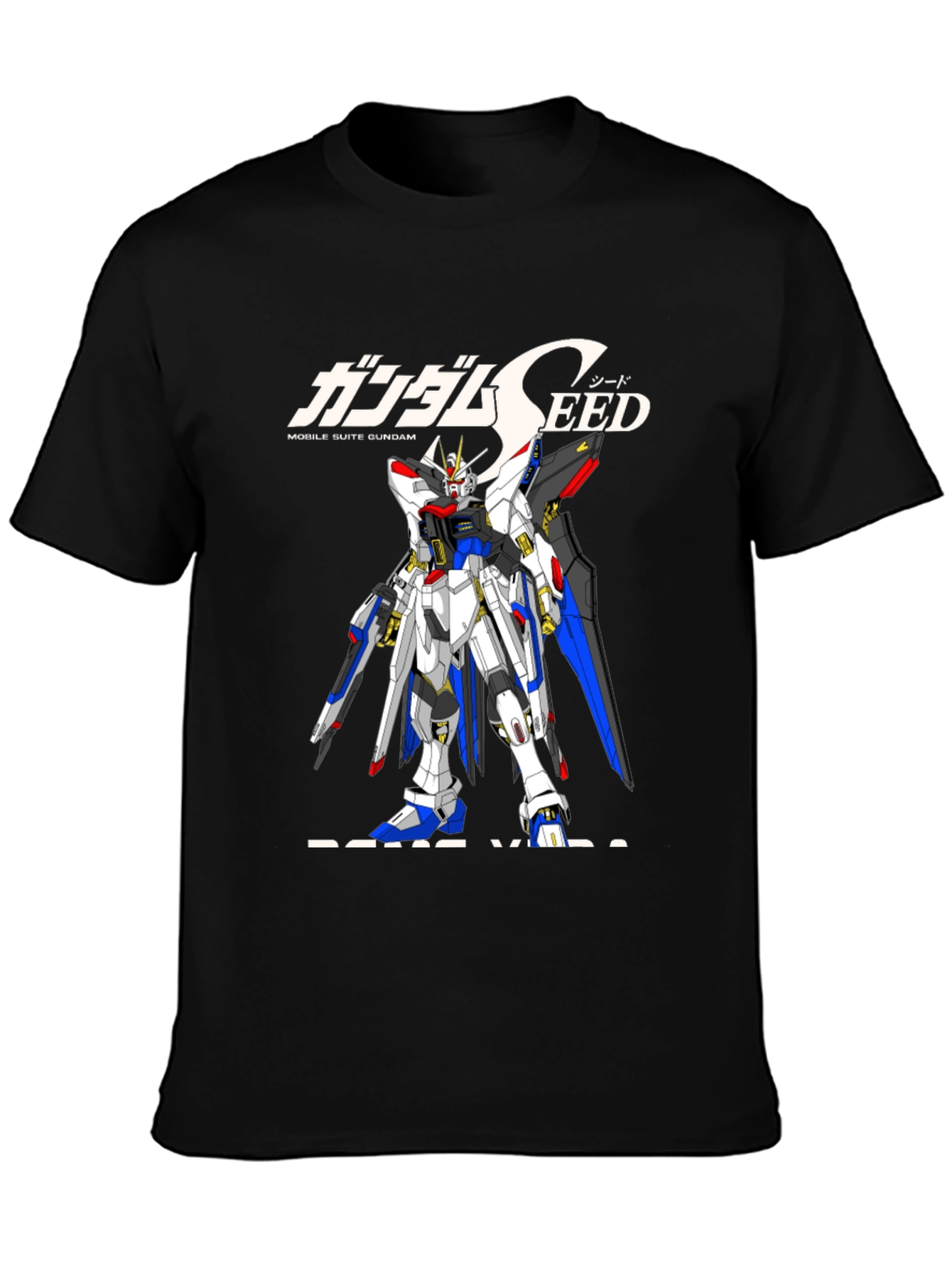 Gundam Seed Black T-Shirt - Anime Robot Design