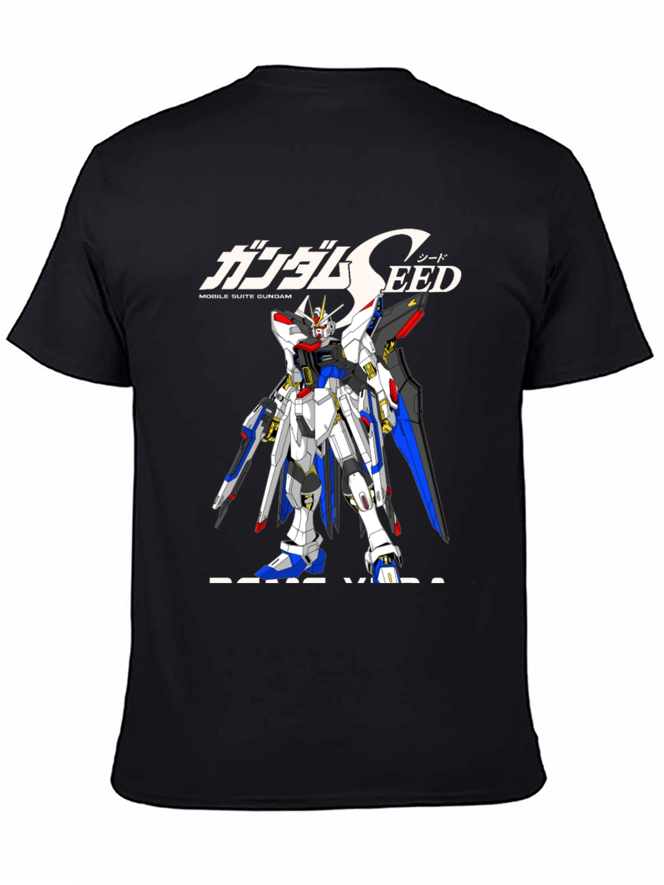 Gundam Seed Black T-Shirt - Anime Robot Design
