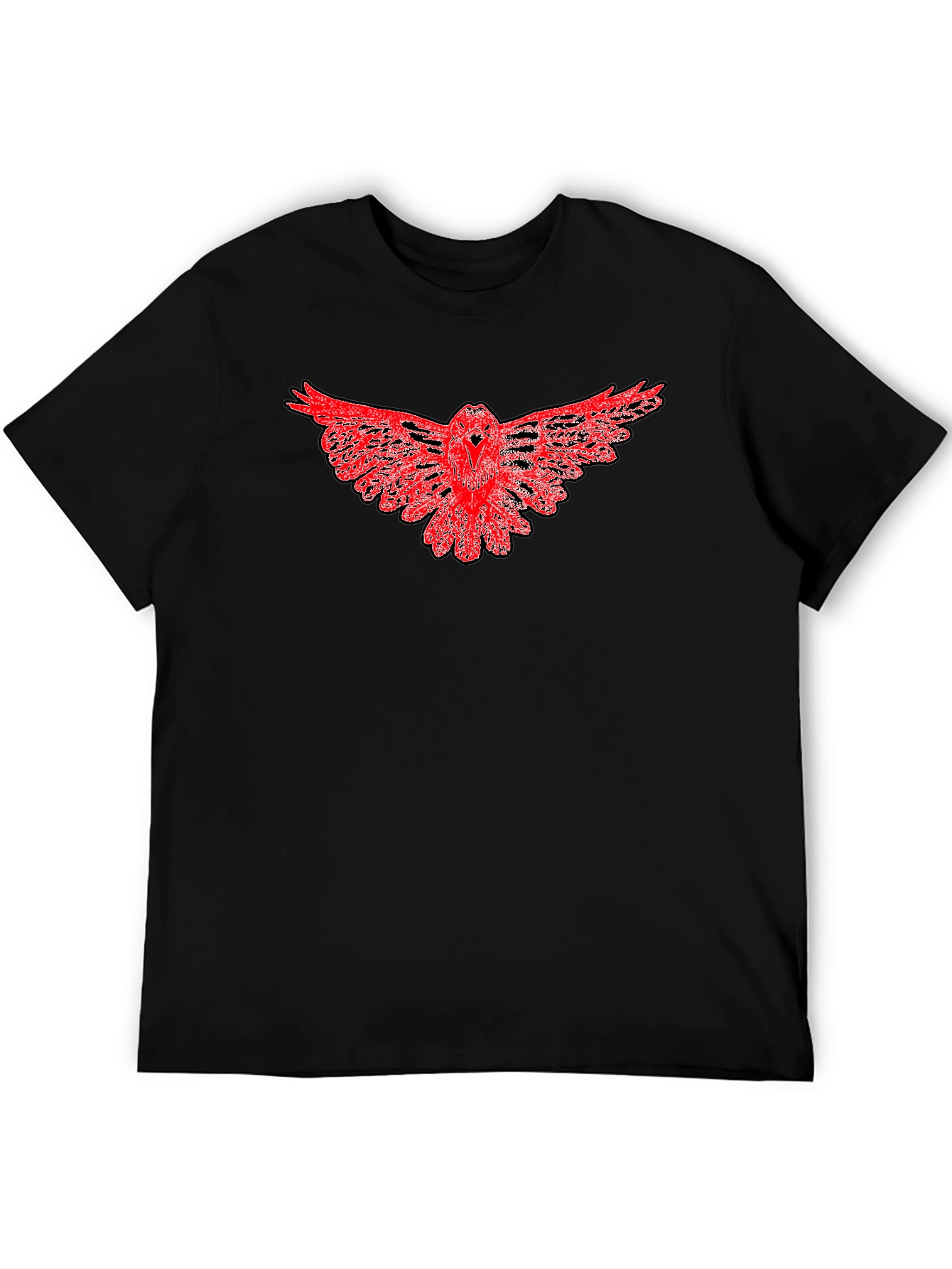 Red Owl Graphic Black T-Shirt - Mens Fashion