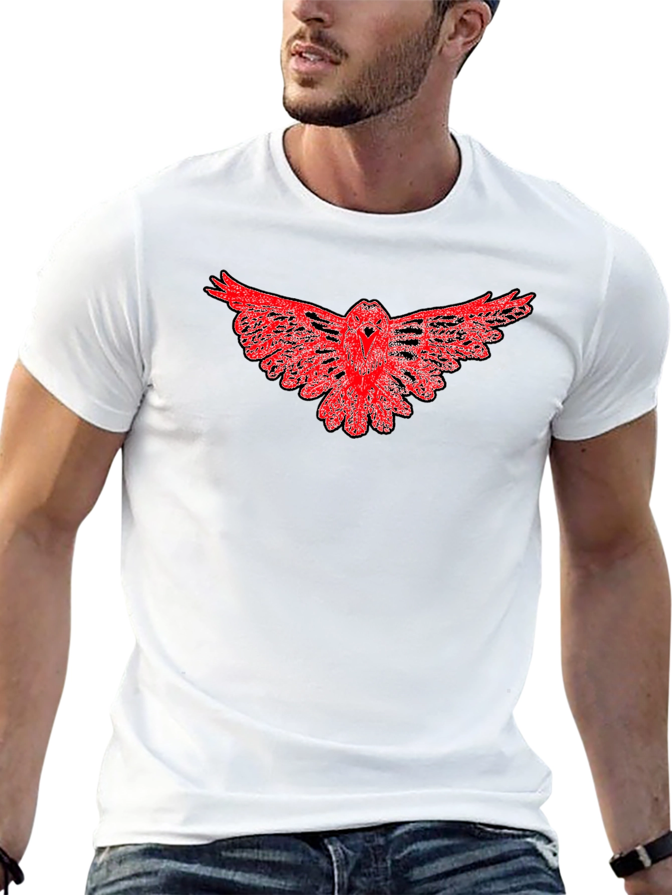 Red Owl Graphic Black T-Shirt - Mens Fashion