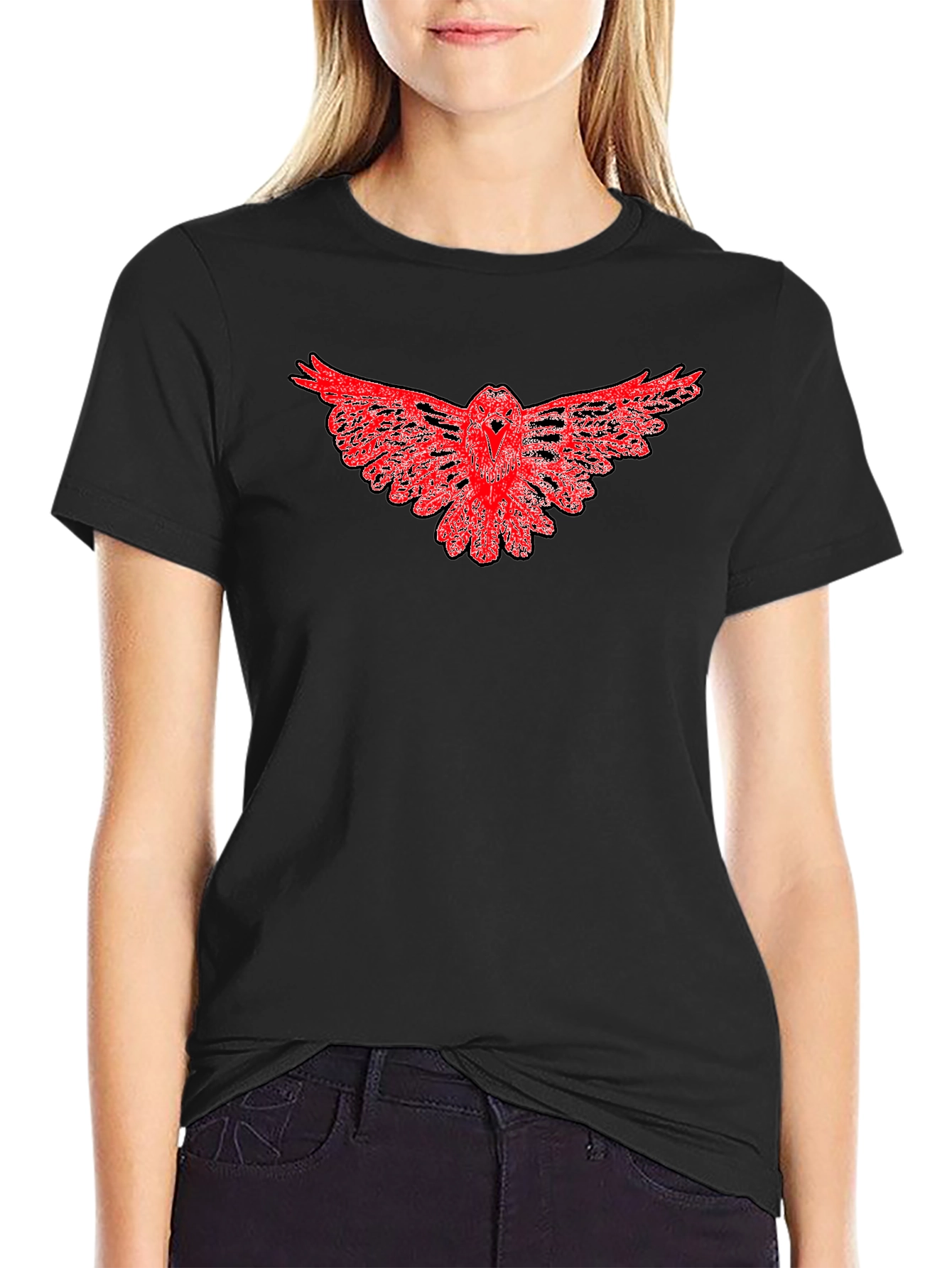 Red Owl Graphic Black T-Shirt - Mens Fashion