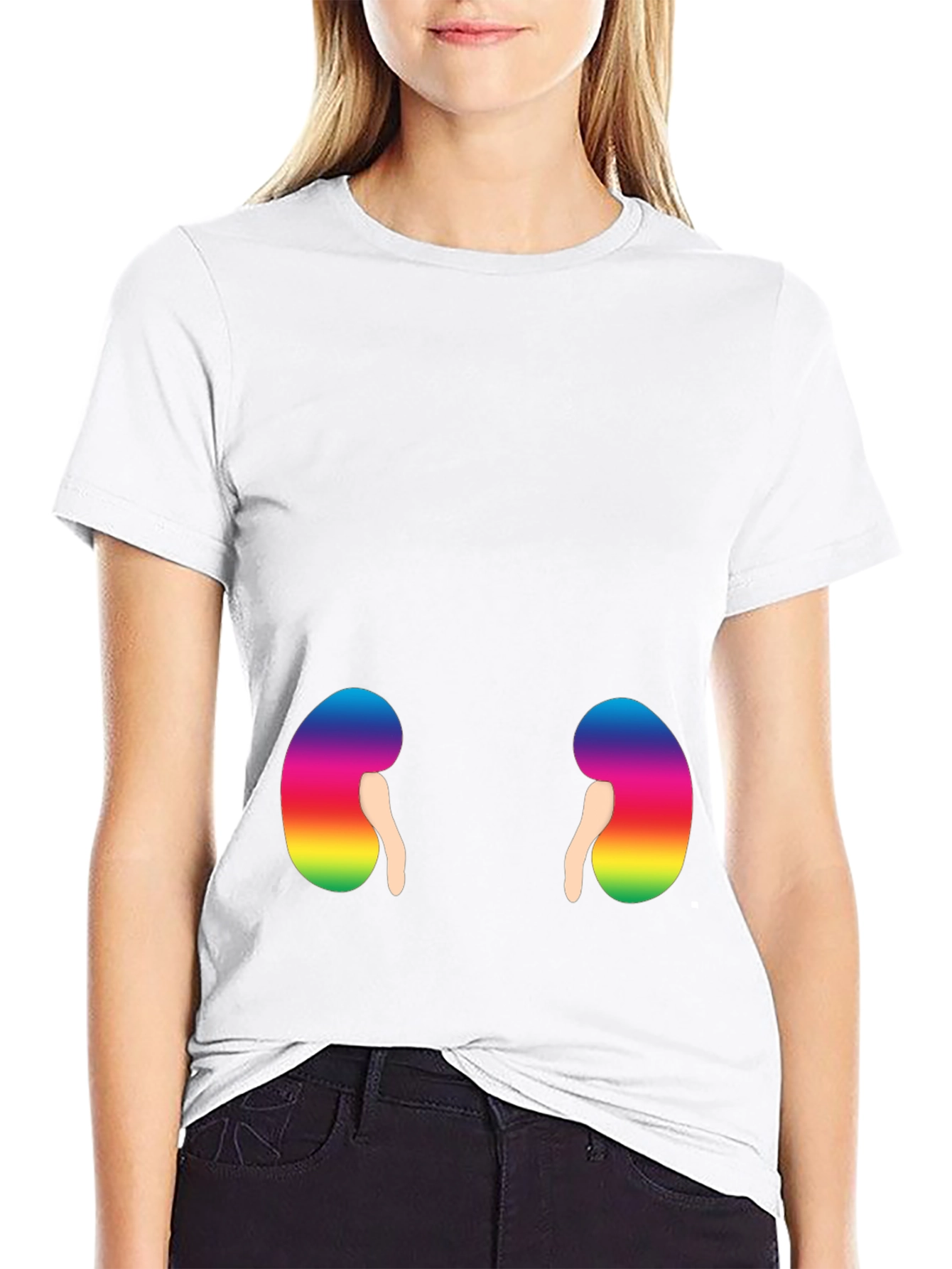 Rainbow Kidney Graphic T-Shirt - Black