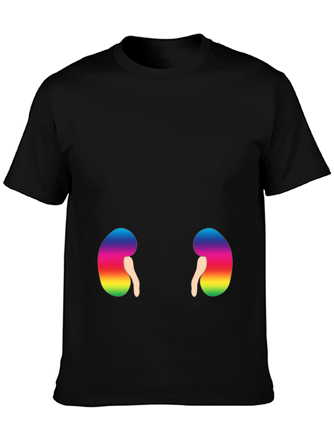 Rainbow Kidney Graphic T-Shirt - Black
