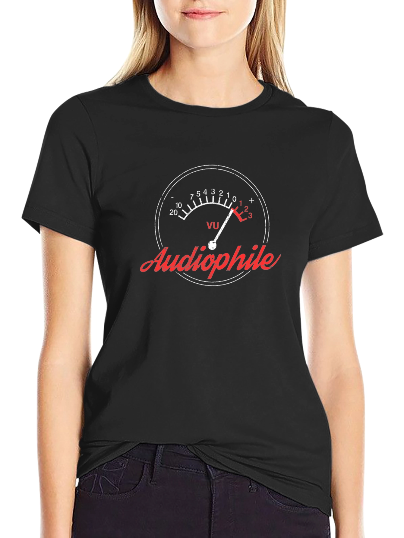 Audiophile VU Meter Graphic Tee - Music Lover T-Shirt