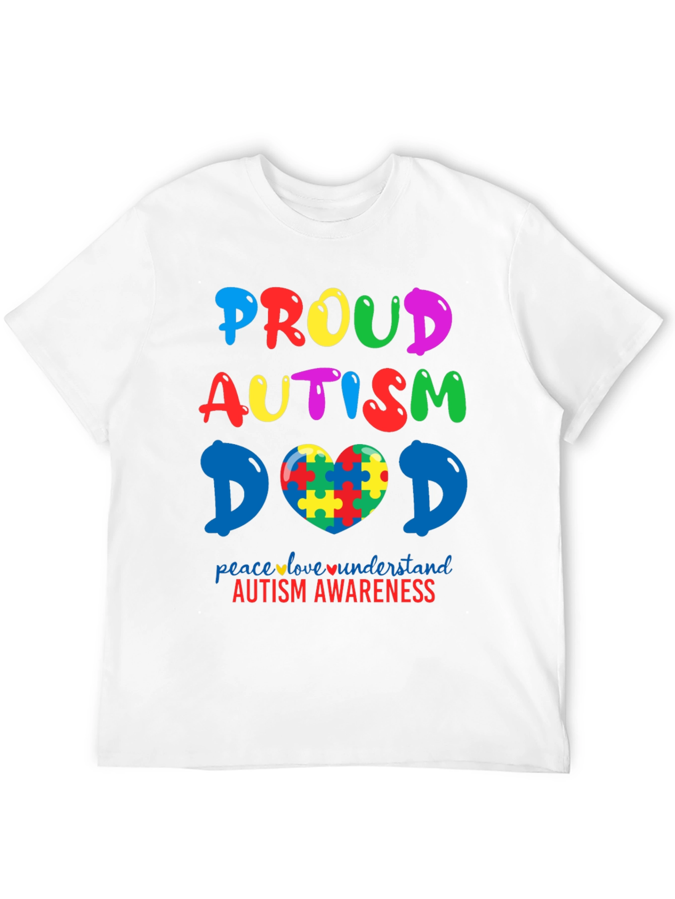 Proud Autism Dad T-Shirt - Awareness Design