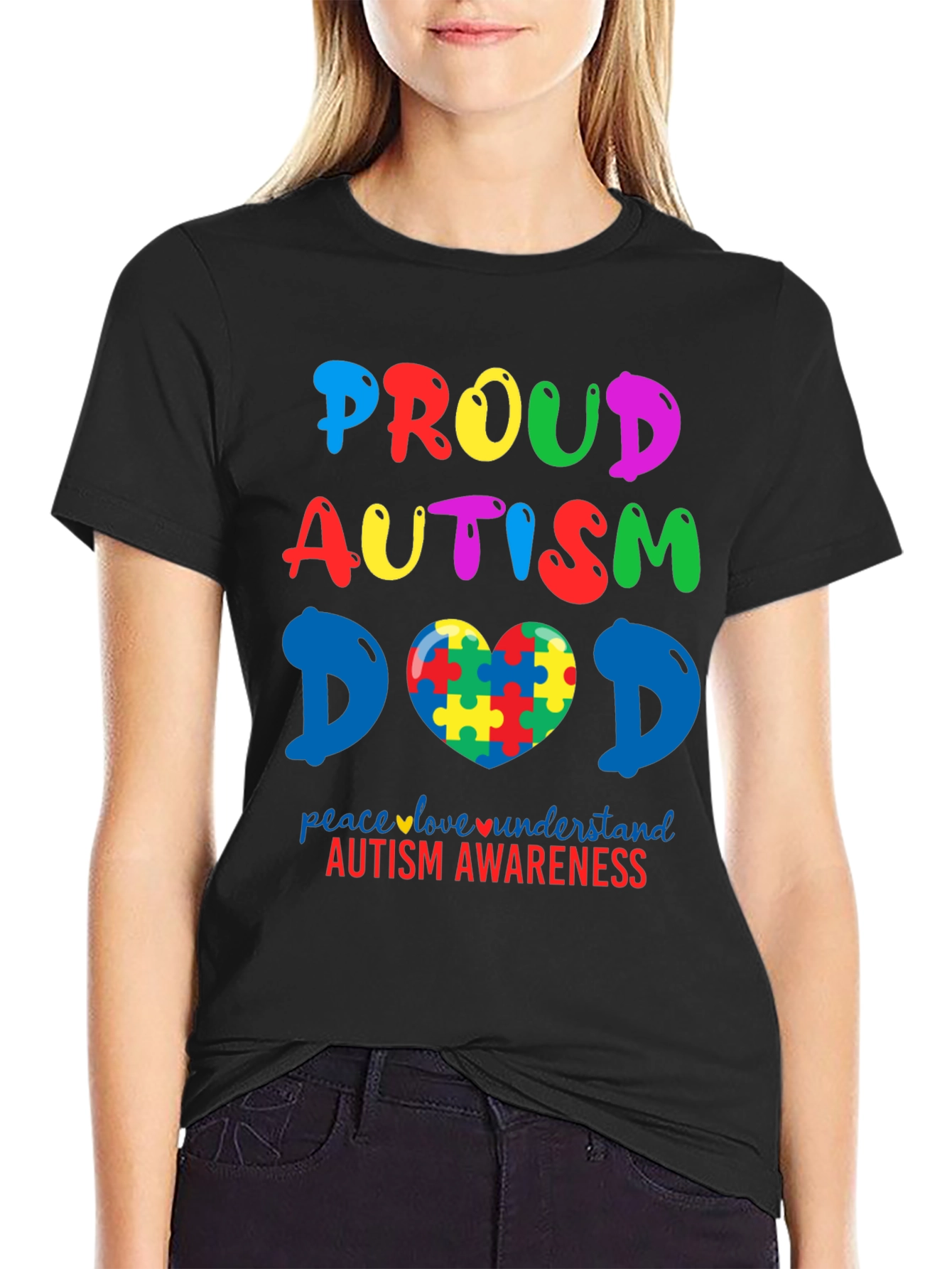 Proud Autism Dad T-Shirt - Awareness Design
