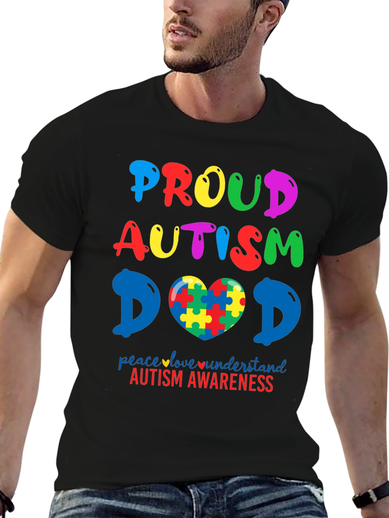 Proud Autism Dad T-Shirt - Awareness Design