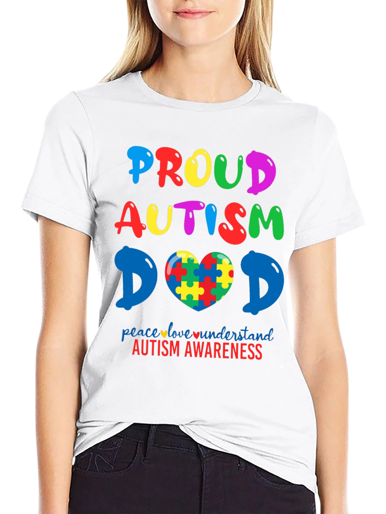 Proud Autism Dad T-Shirt - Awareness Design