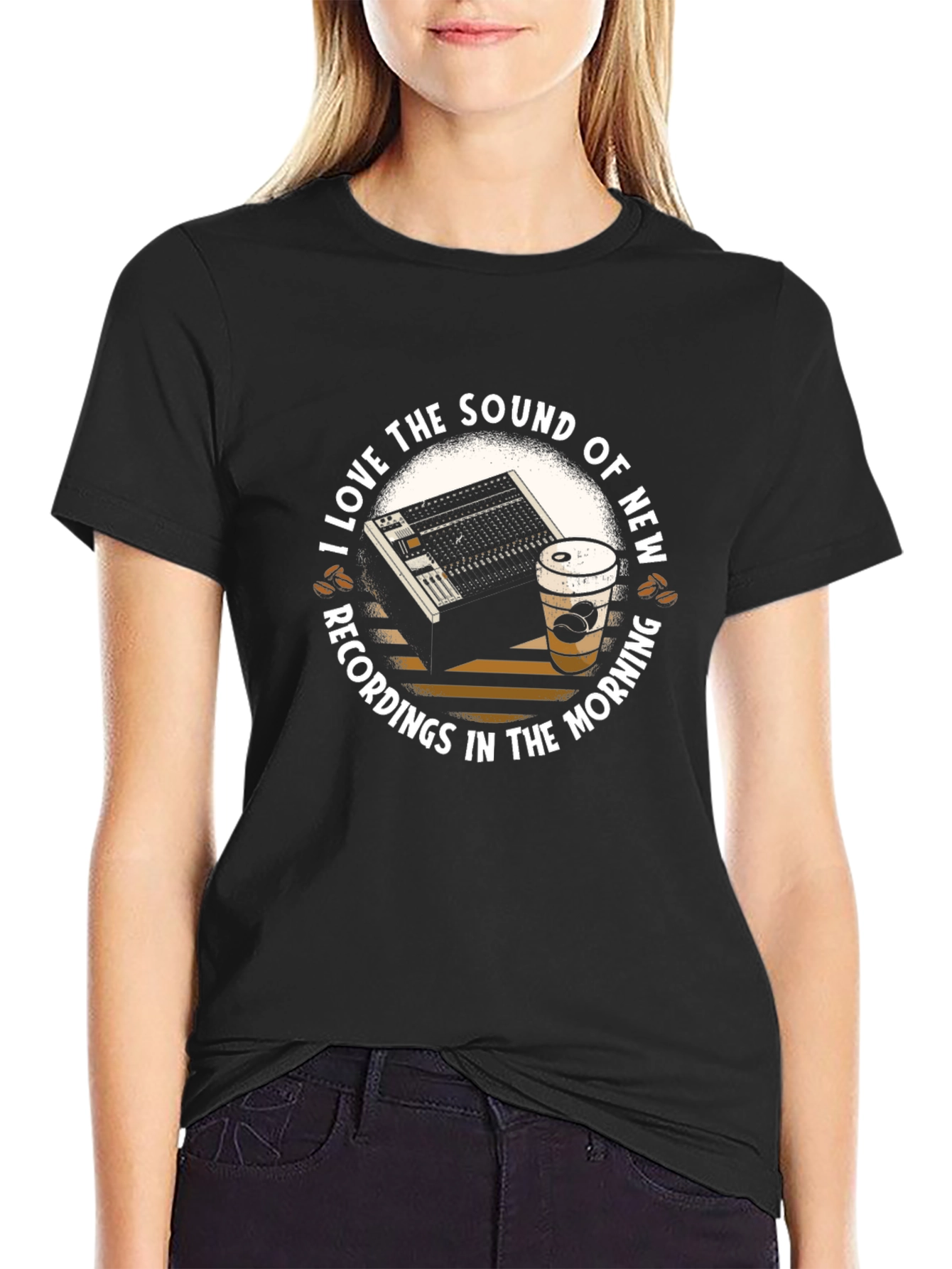 Sound Recording & Coffee Graphic T-Shirt
