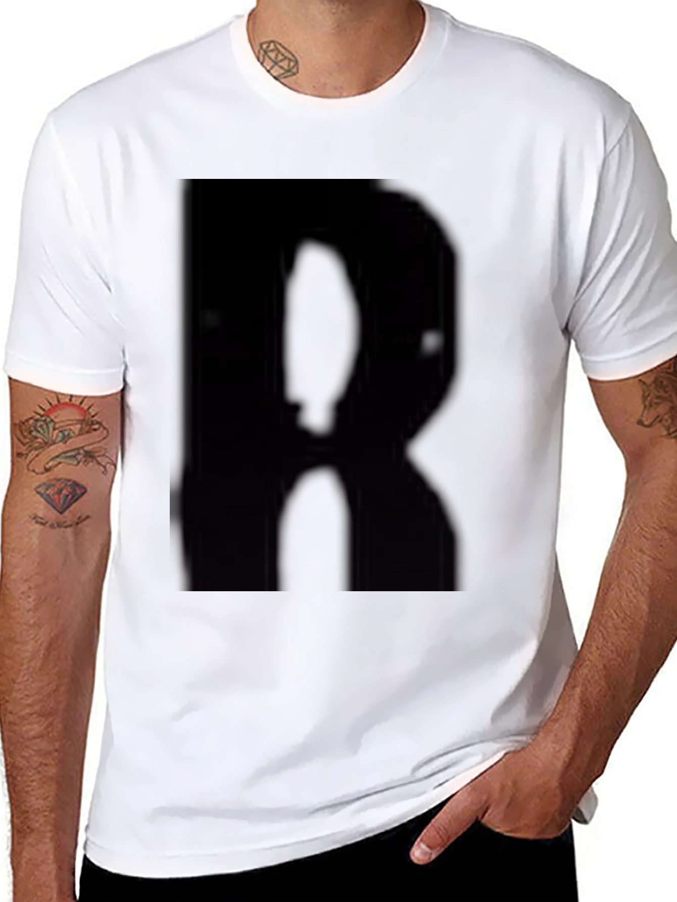 Black T-Shirt with Bold R Design