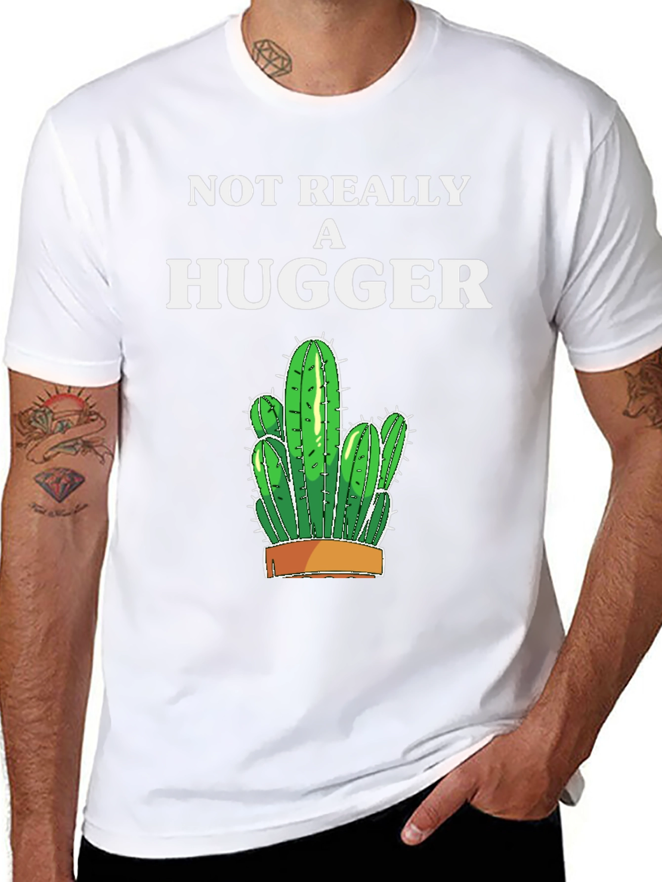 Not Really A Hugger Cactus Graphic Tee