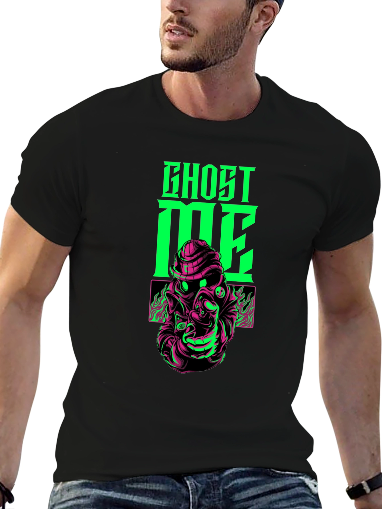 Ghost Me Graphic T-Shirt - Black