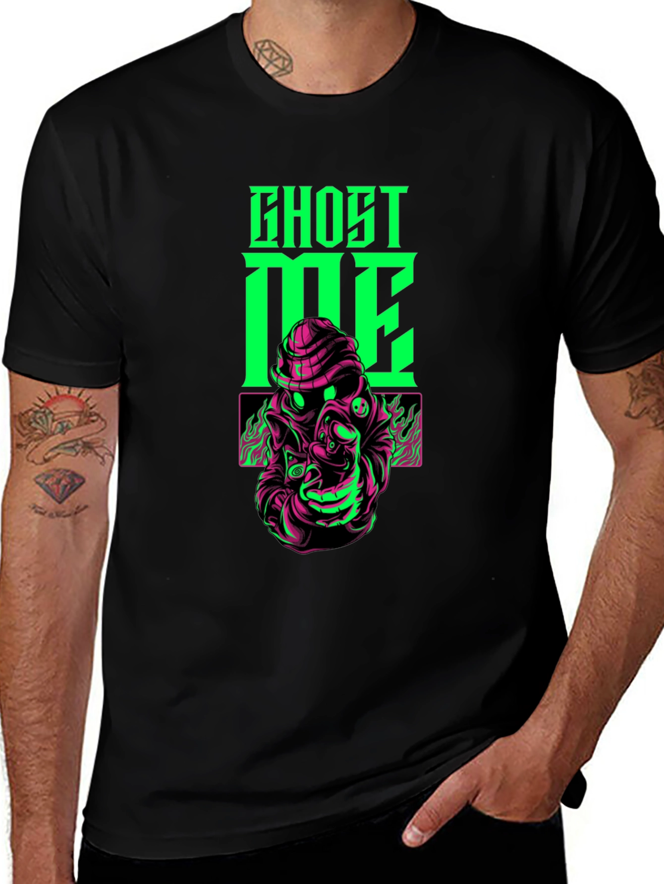 Ghost Me Graphic T-Shirt - Black