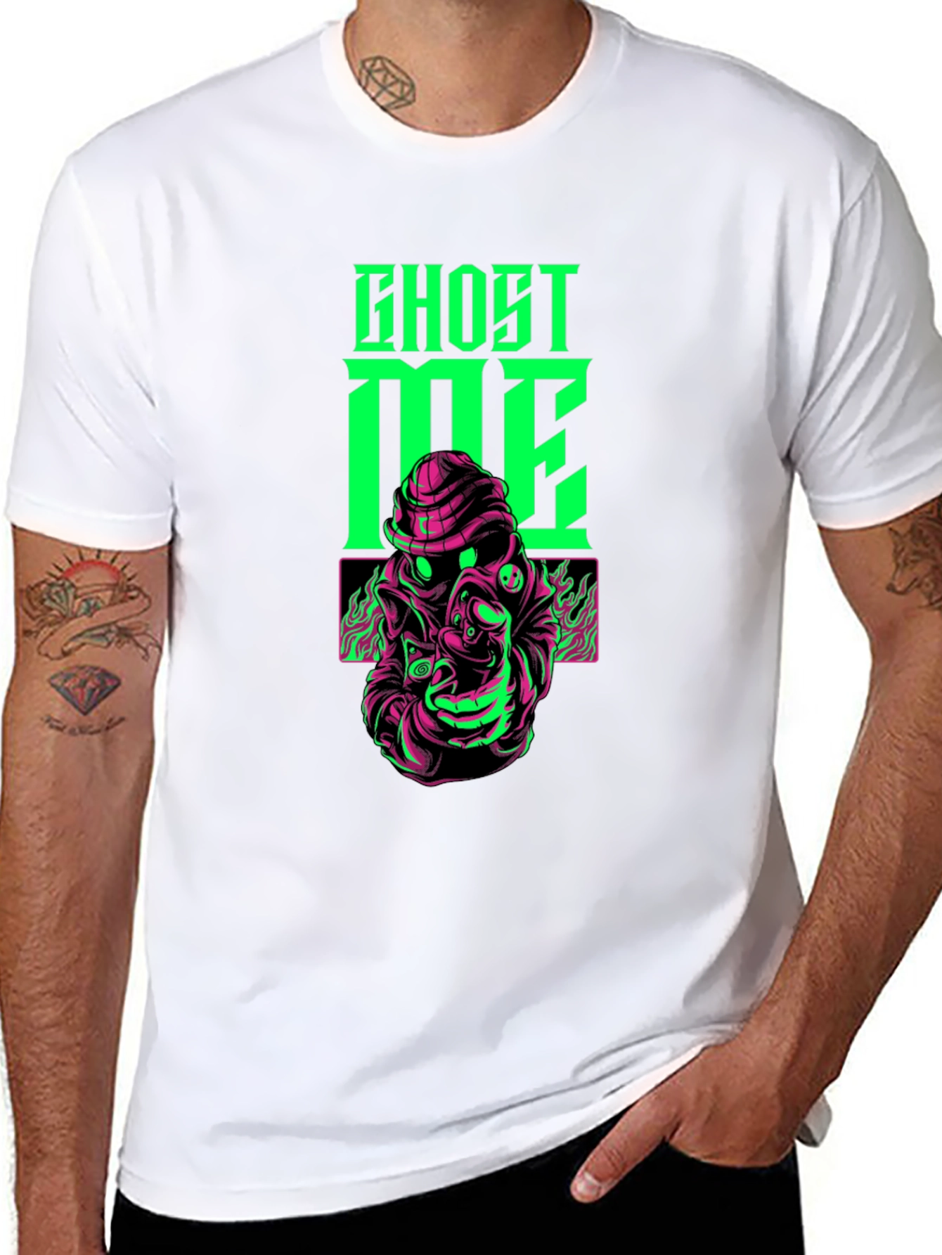 Ghost Me Graphic T-Shirt - Black
