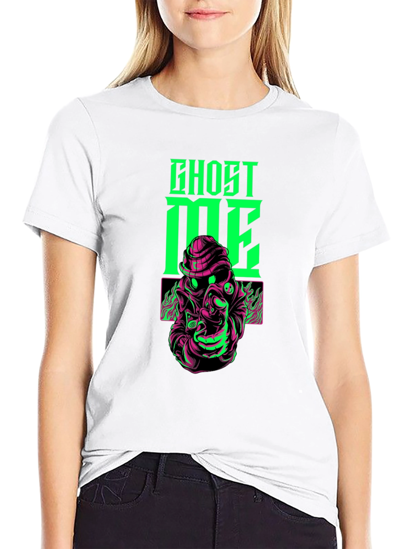 Ghost Me Graphic T-Shirt - Black