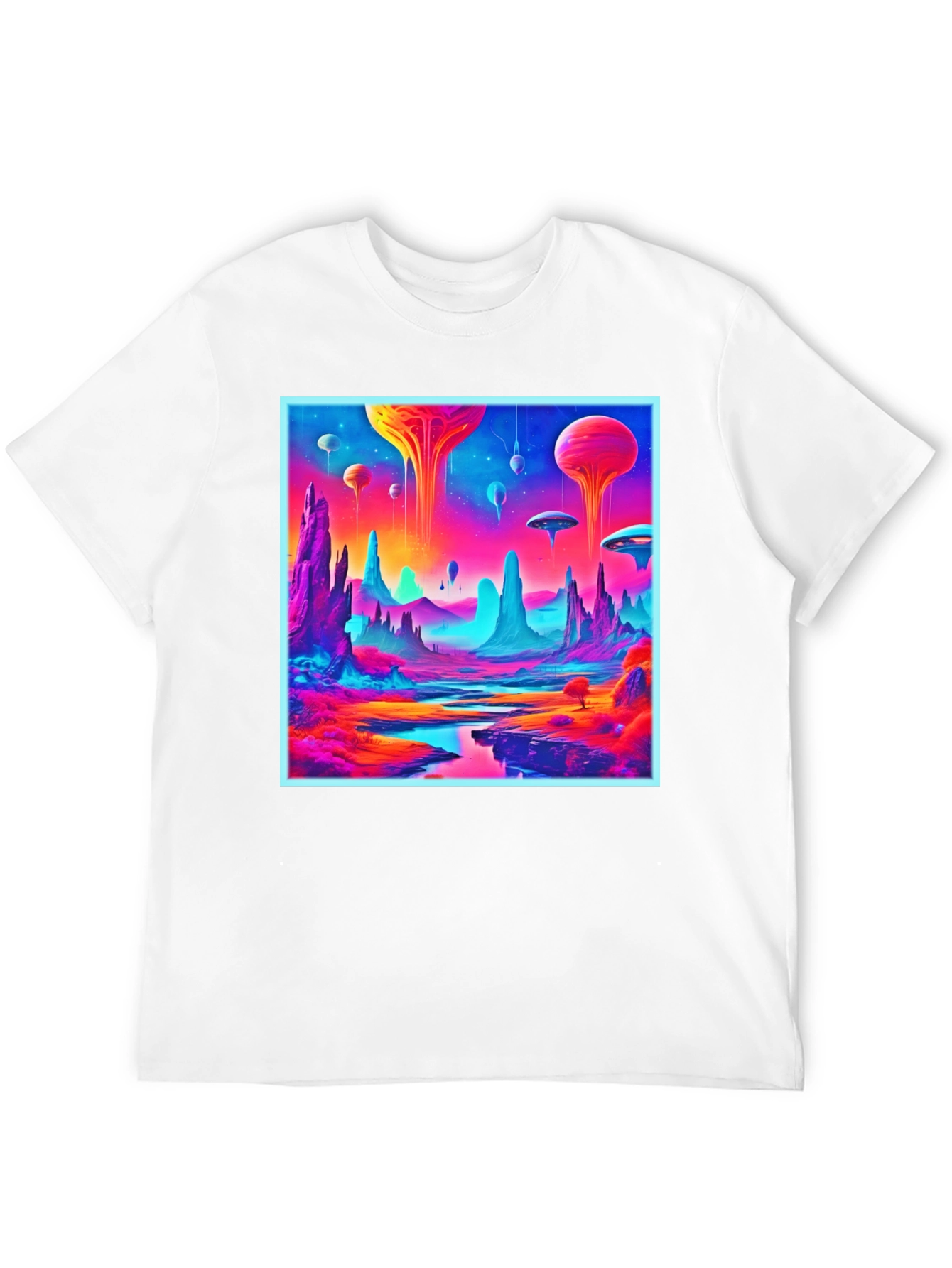 Neon Alien Landscape Graphic Tee