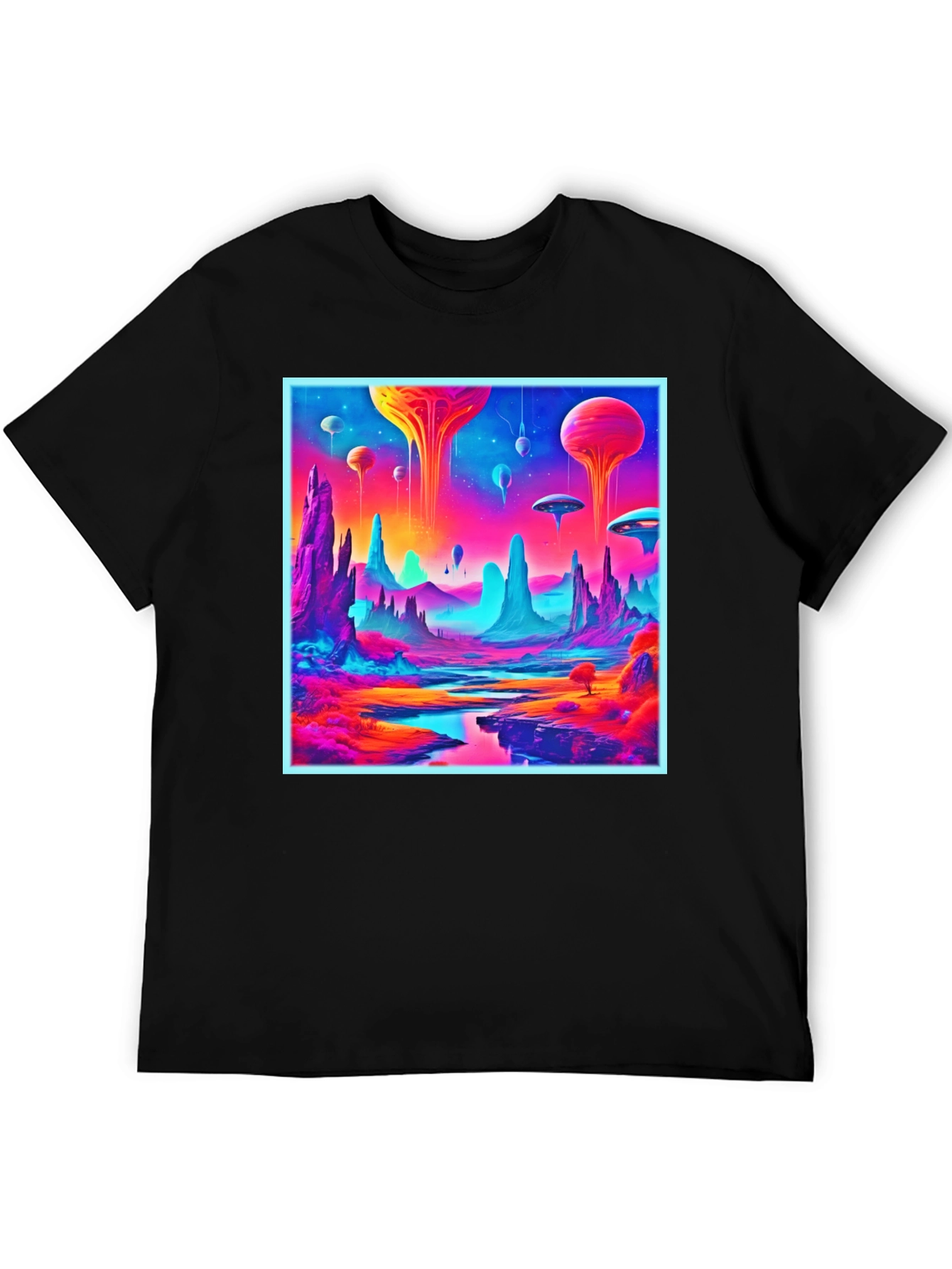 Neon Alien Landscape Graphic Tee