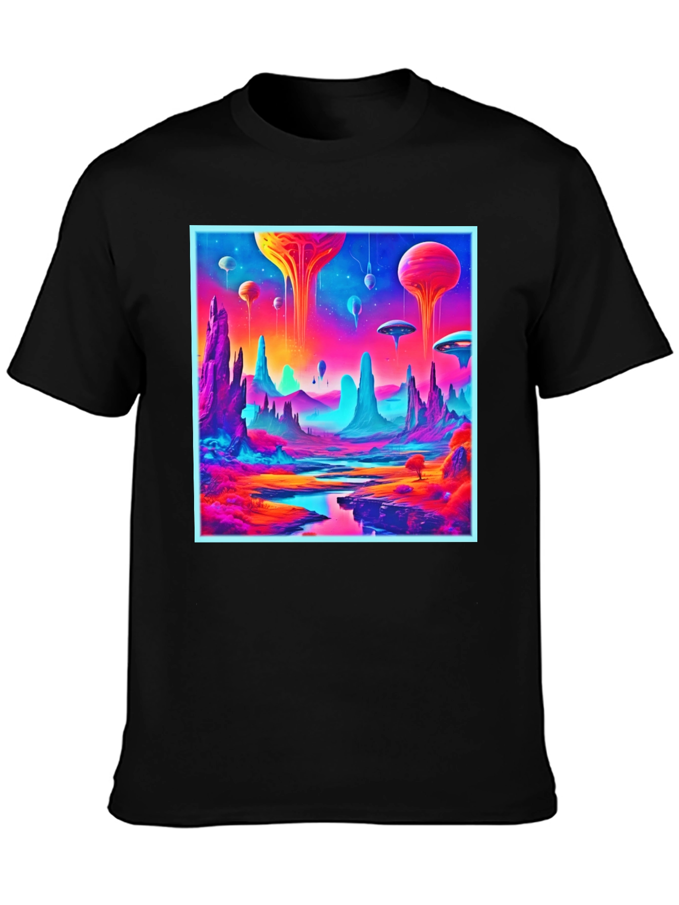 Neon Alien Landscape Graphic Tee