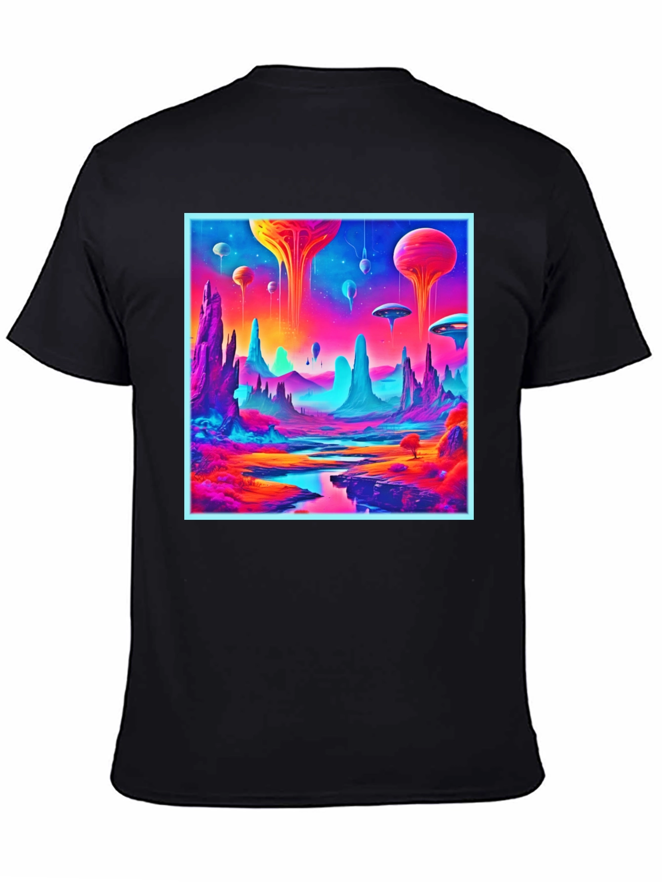 Neon Alien Landscape Graphic Tee