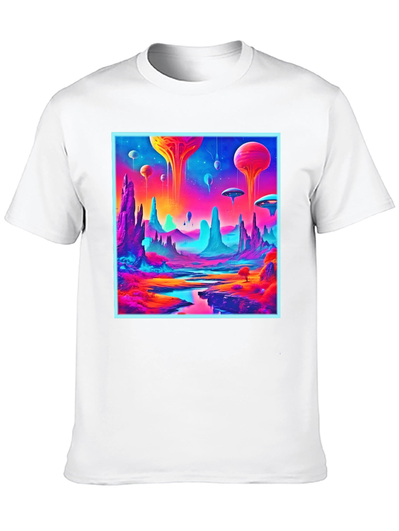 Neon Alien Landscape Graphic Tee