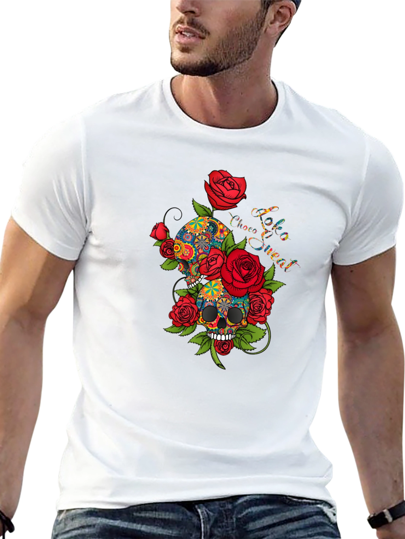 Skull & Roses Graphic Tee - Cool Design