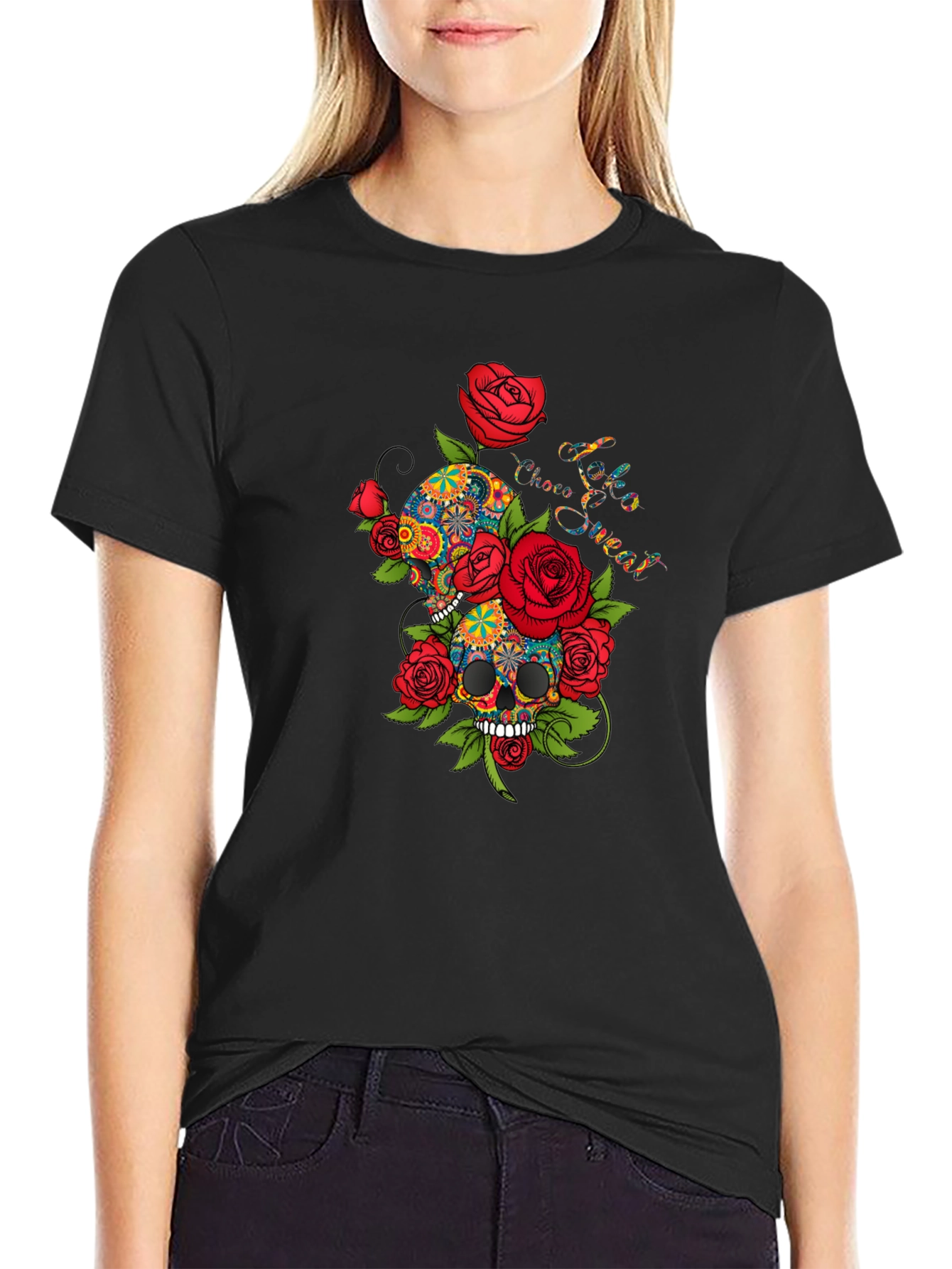 Skull & Roses Graphic Tee - Cool Design