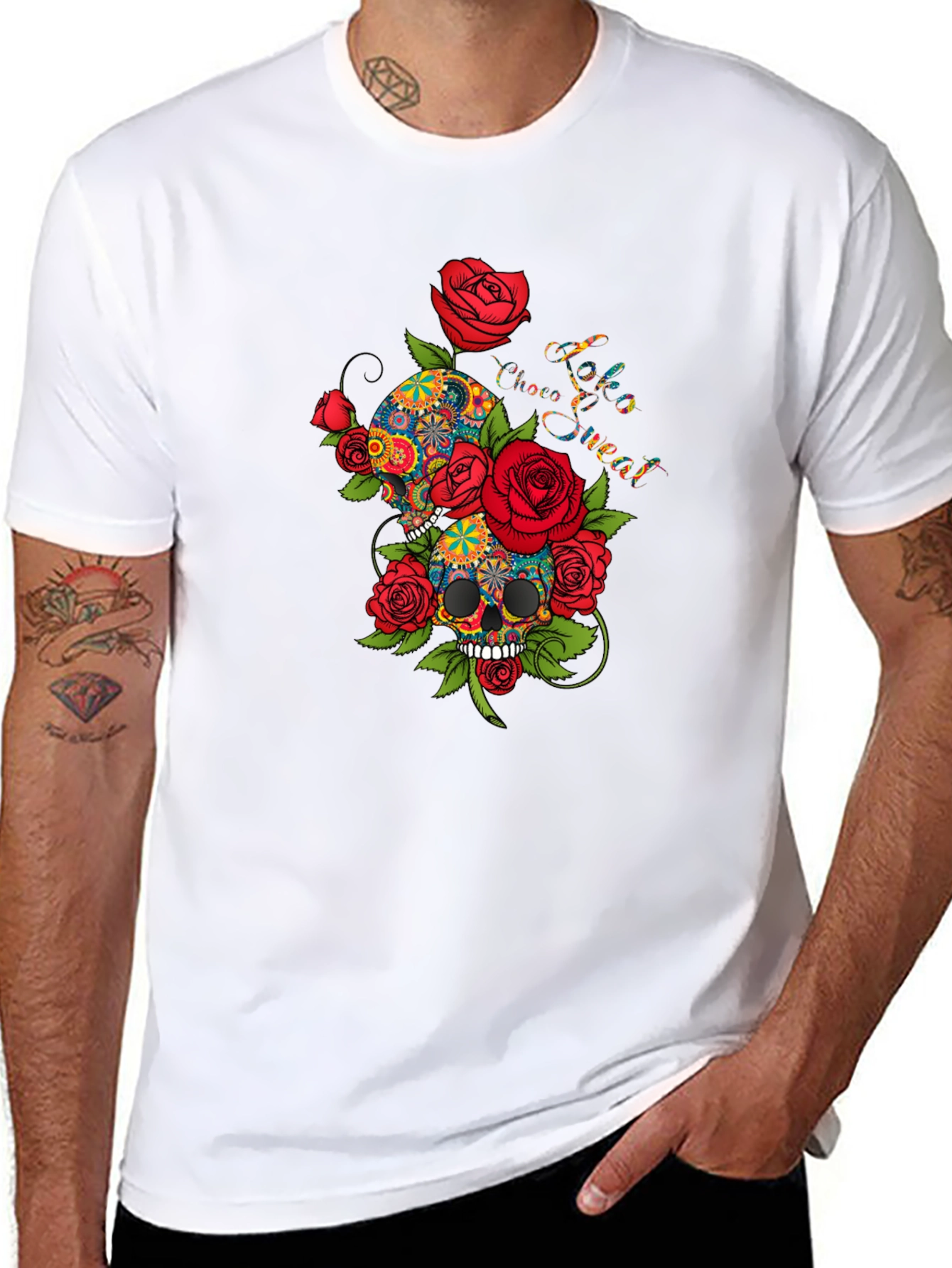 Skull & Roses Graphic Tee - Cool Design