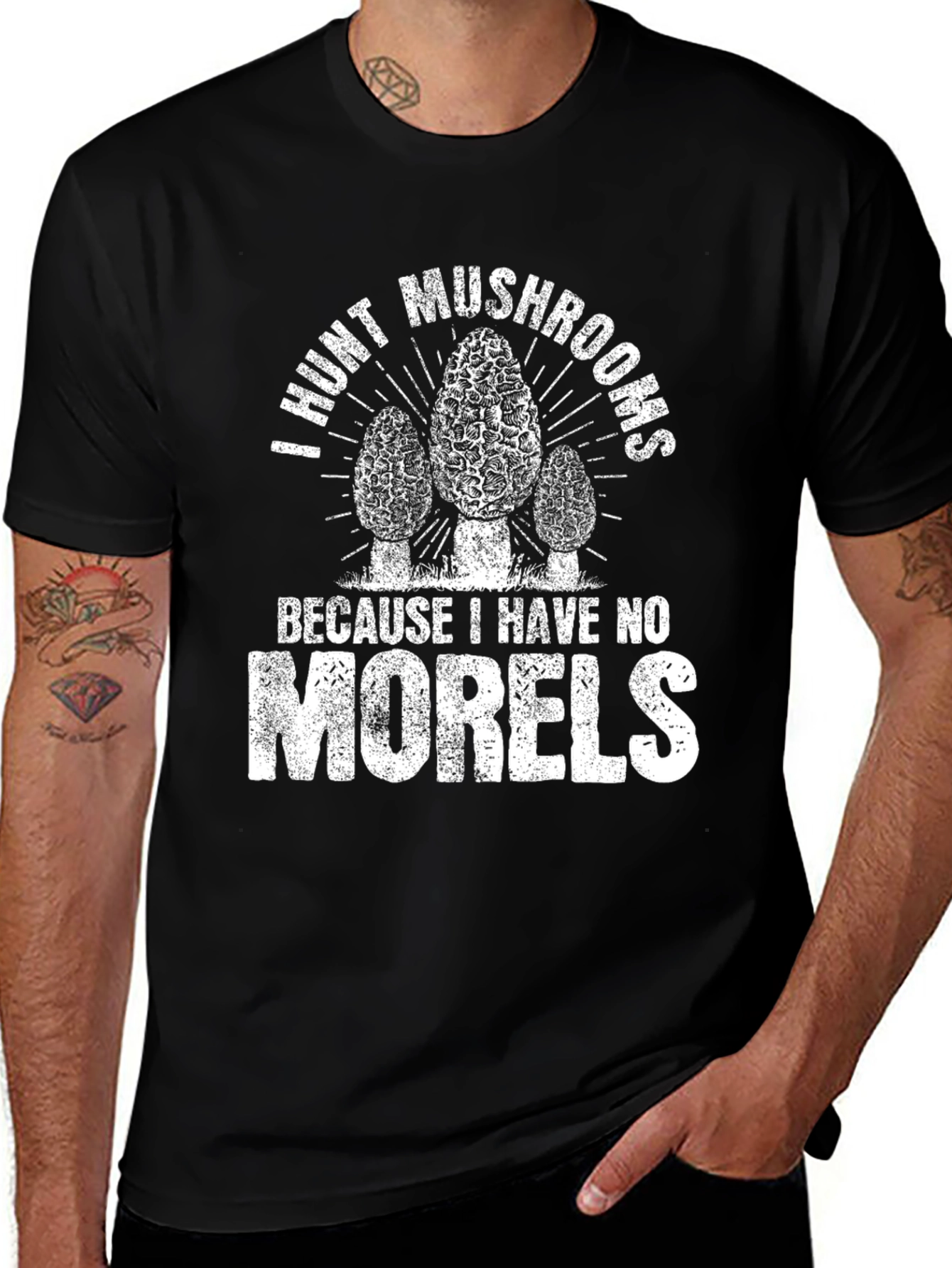 I Hunt Mushrooms Funny Morel Hunter T-Shirt