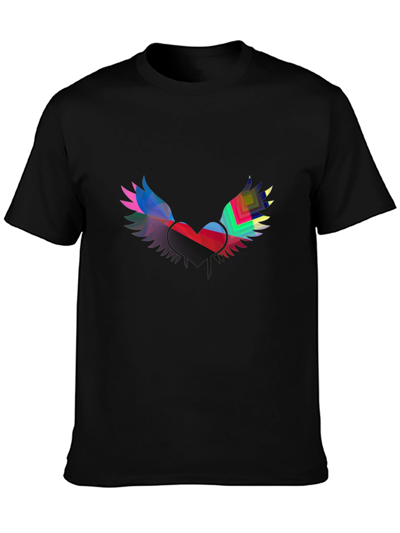 Winged Heart Graphic Black Tee