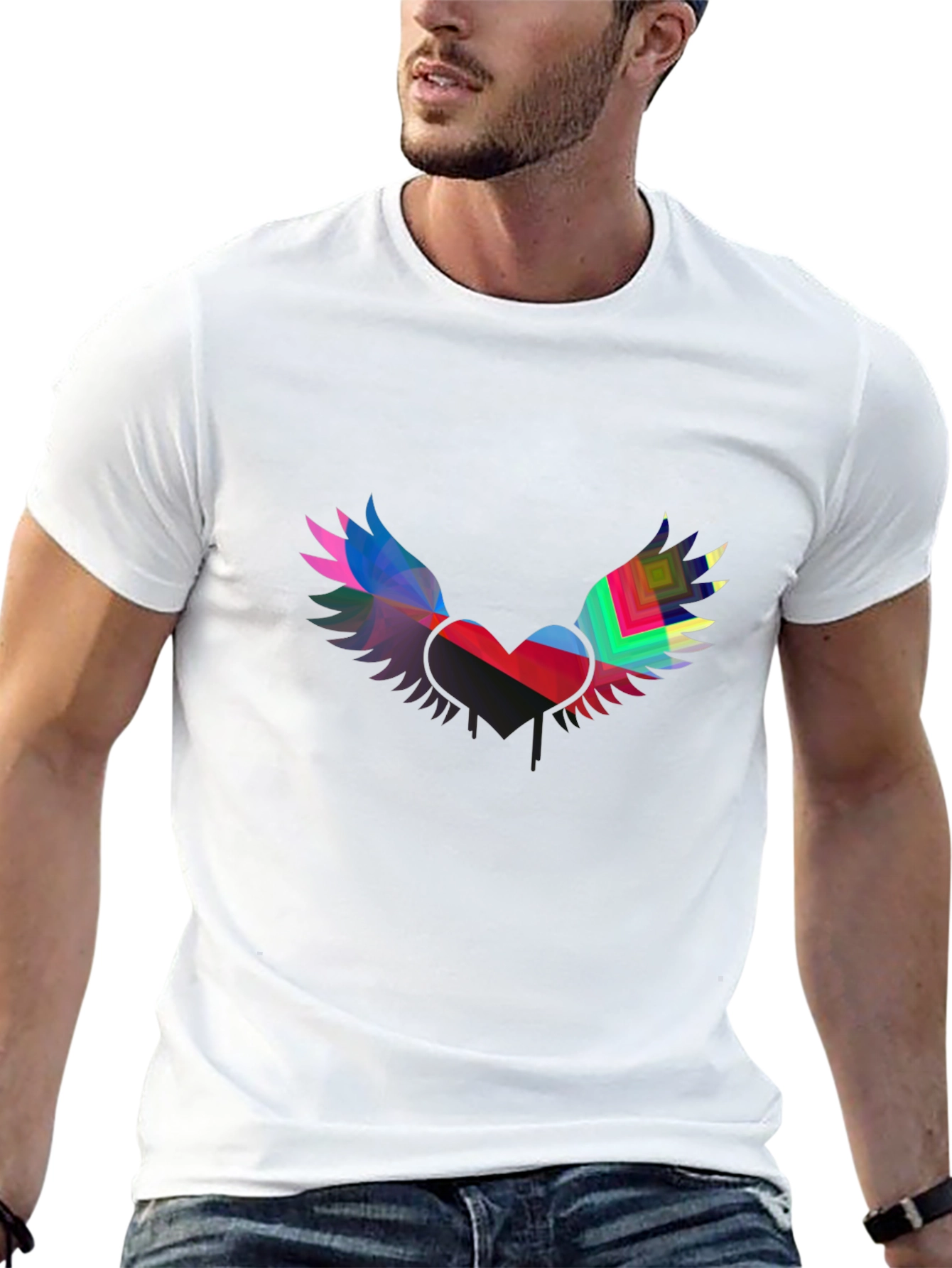 Winged Heart Graphic Black Tee