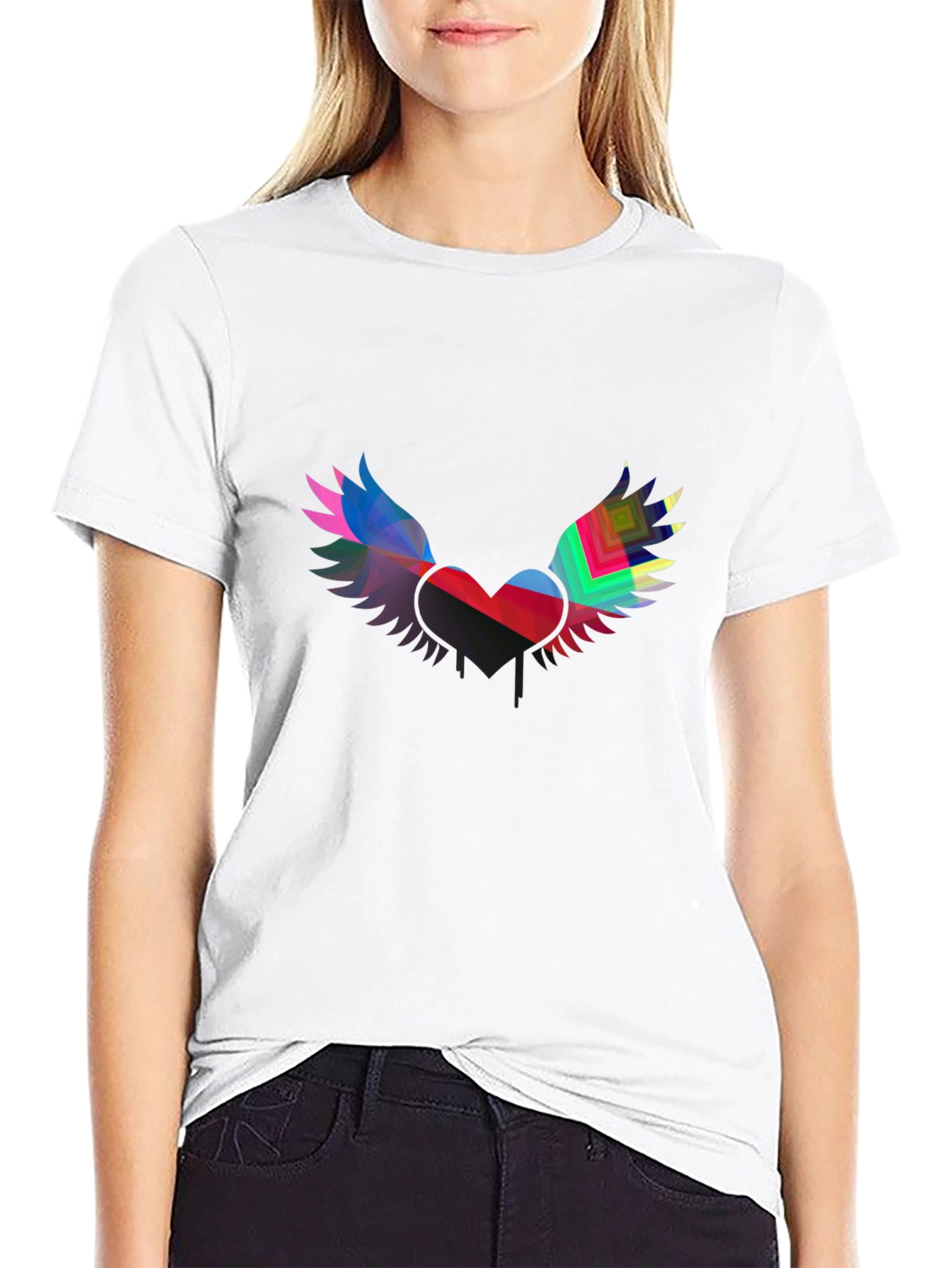 Winged Heart Graphic Black Tee