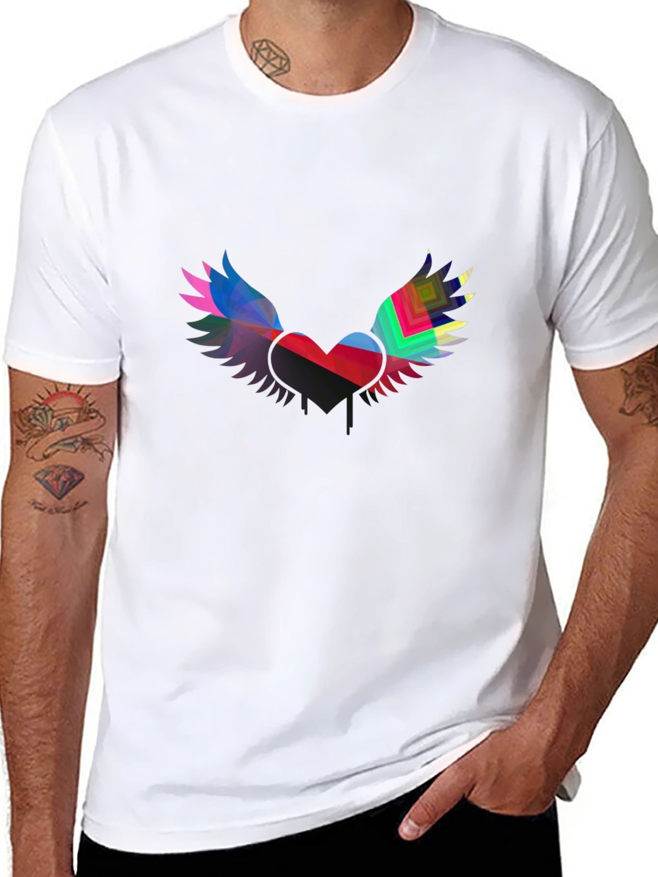 Winged Heart Graphic Black Tee