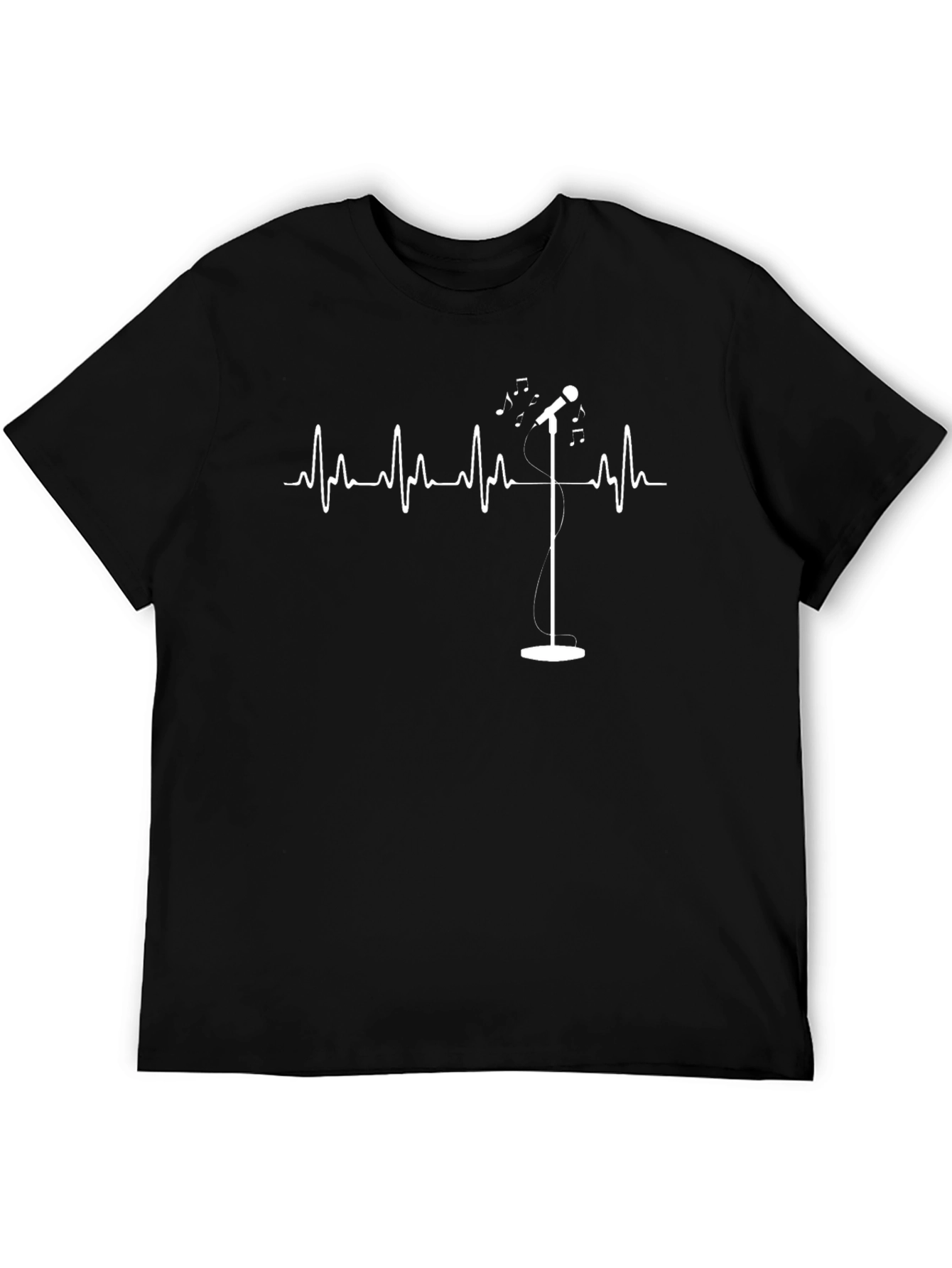 Music Heartbeat Graphic Tee - Black