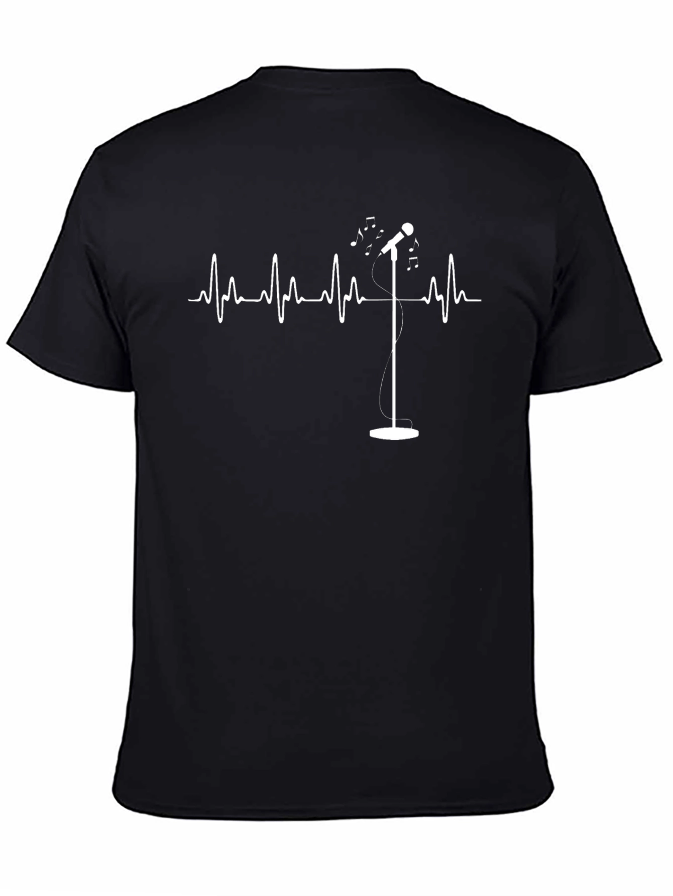 Music Heartbeat Graphic Tee - Black