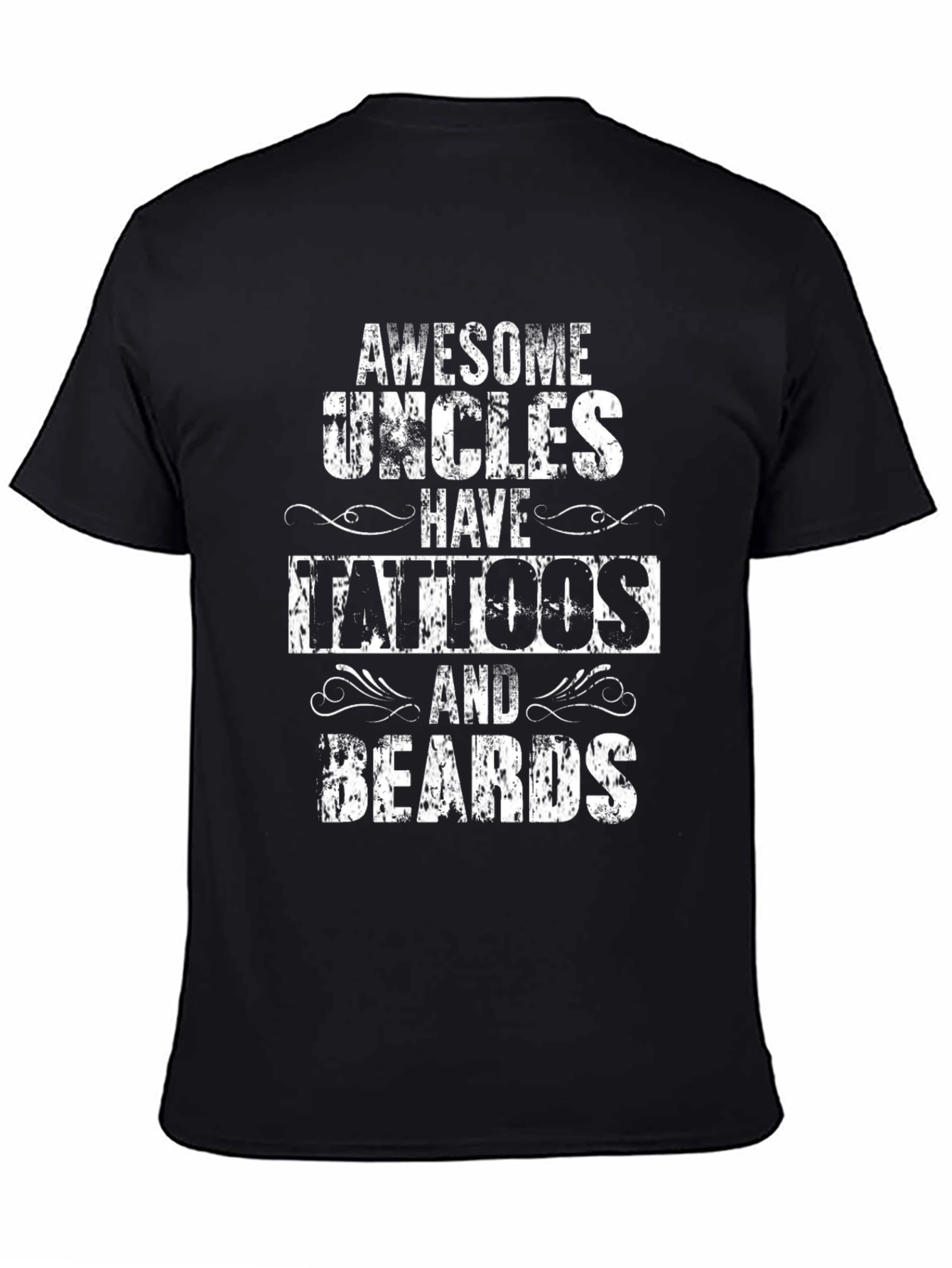 Awesome Uncles Tattoos & Beards Black T-Shirt