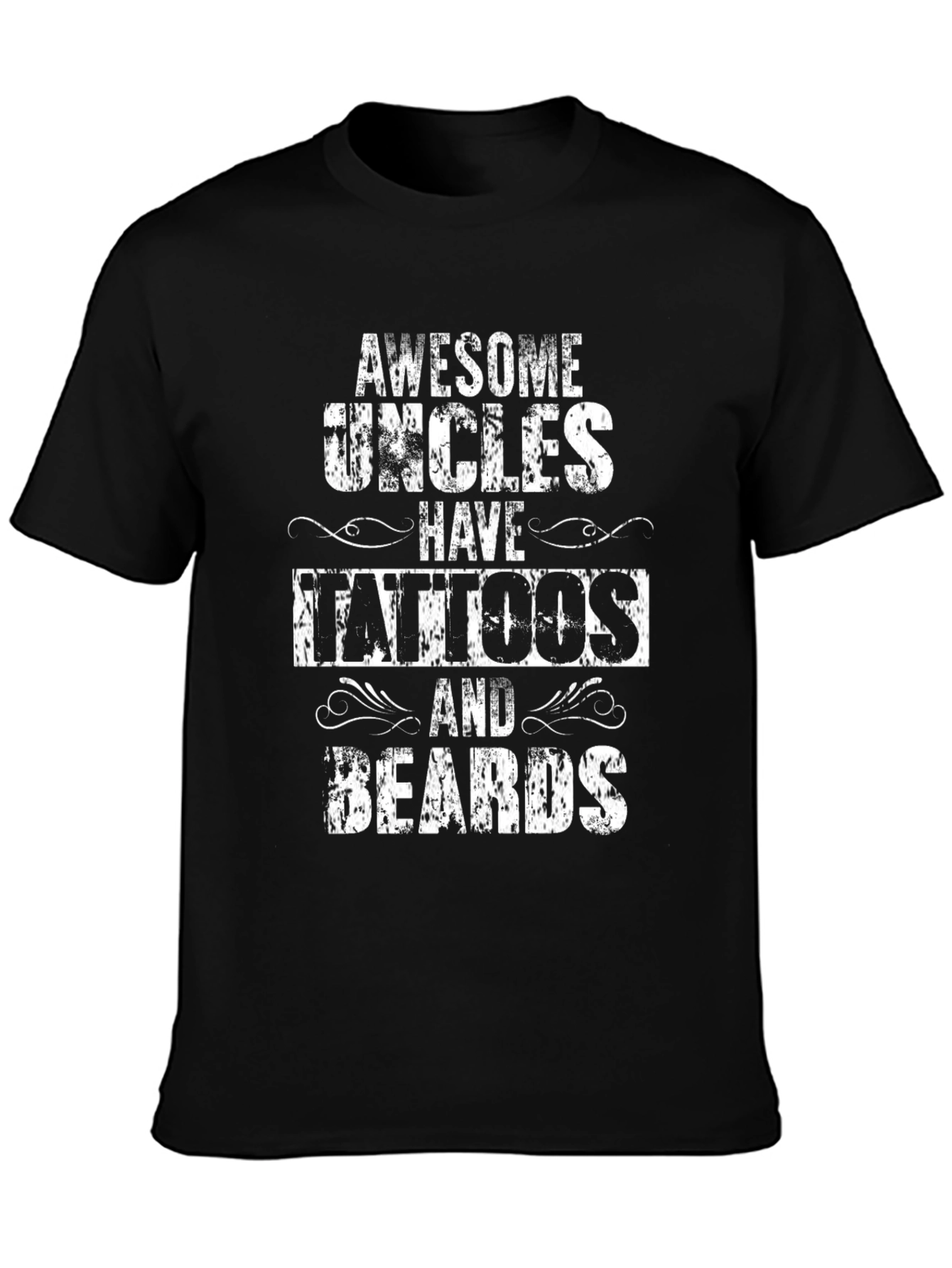 Awesome Uncles Tattoos & Beards Black T-Shirt