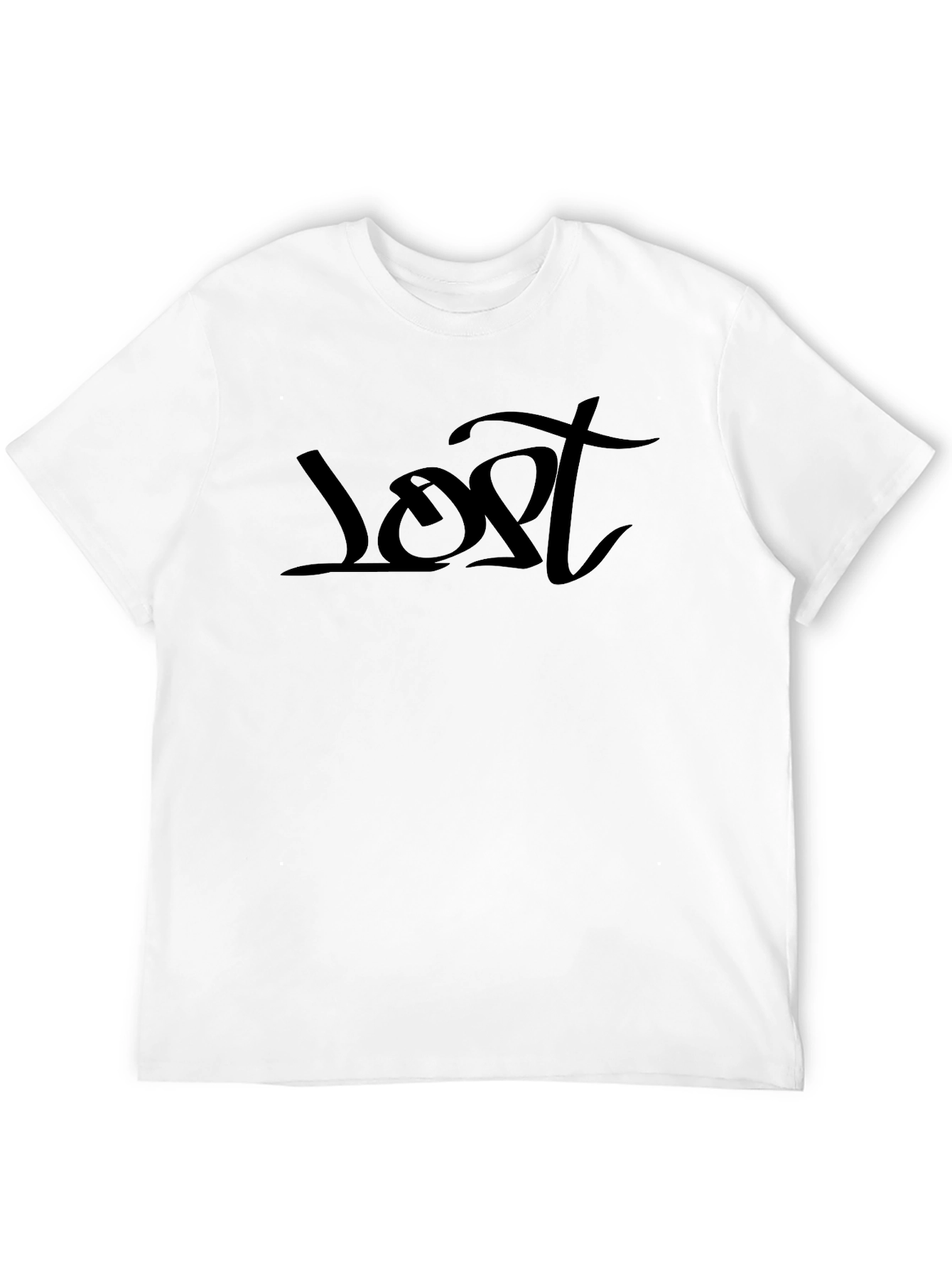 Lost Graphic Tee - Black Casual T-Shirt