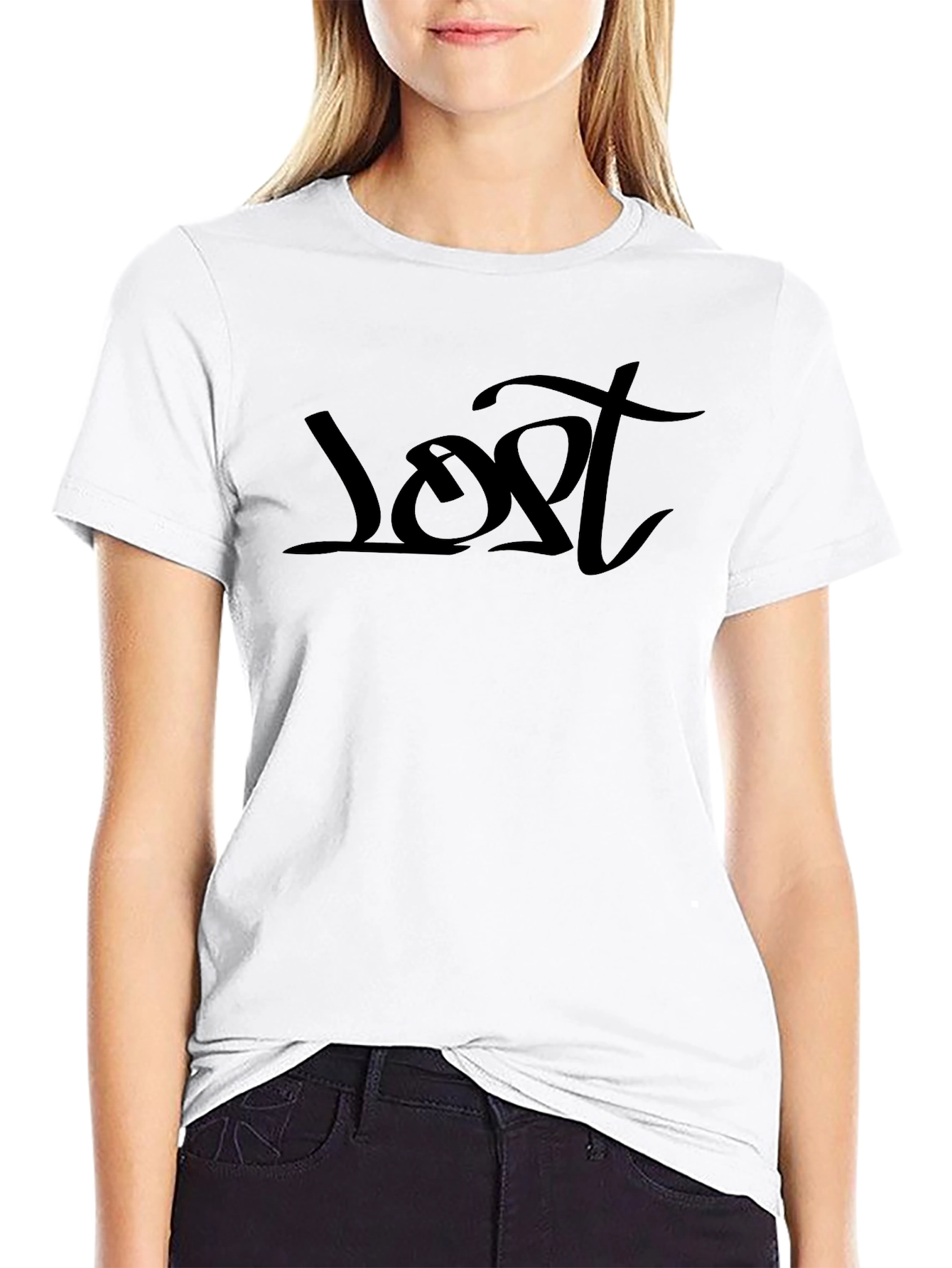 Lost Graphic Tee - Black Casual T-Shirt
