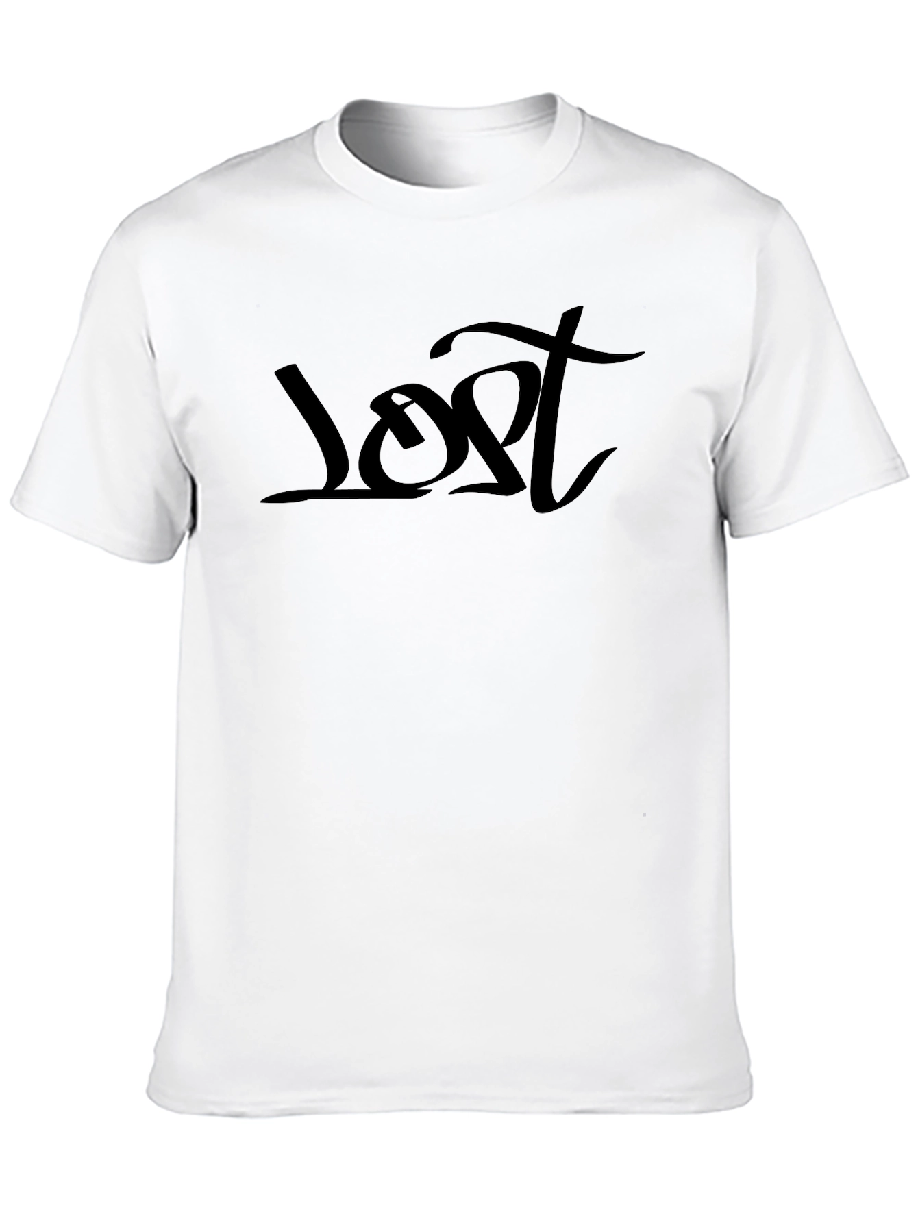 Lost Graphic Tee - Black Casual T-Shirt