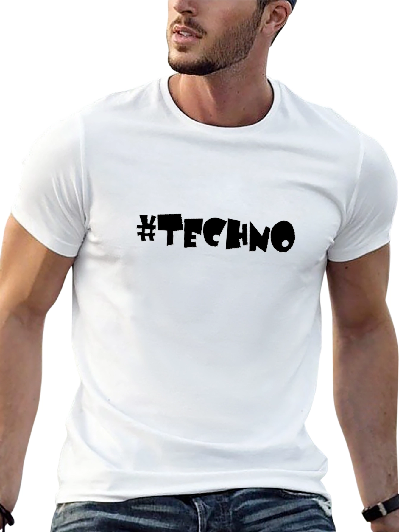 Black #TECHNO Graphic T-Shirt - Music Lover Tee