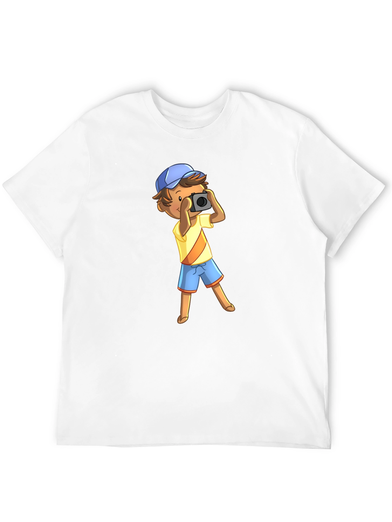 Cartoon Photographer Graphic T-Shirt - Black