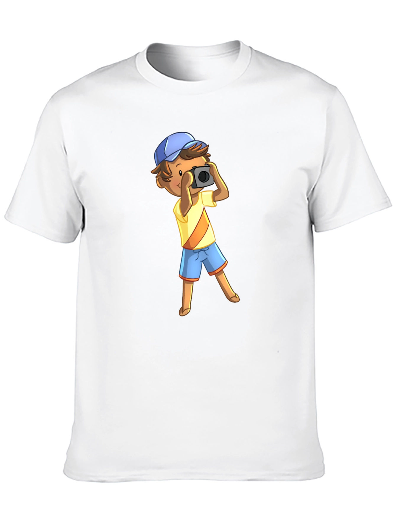 Cartoon Photographer Graphic T-Shirt - Black