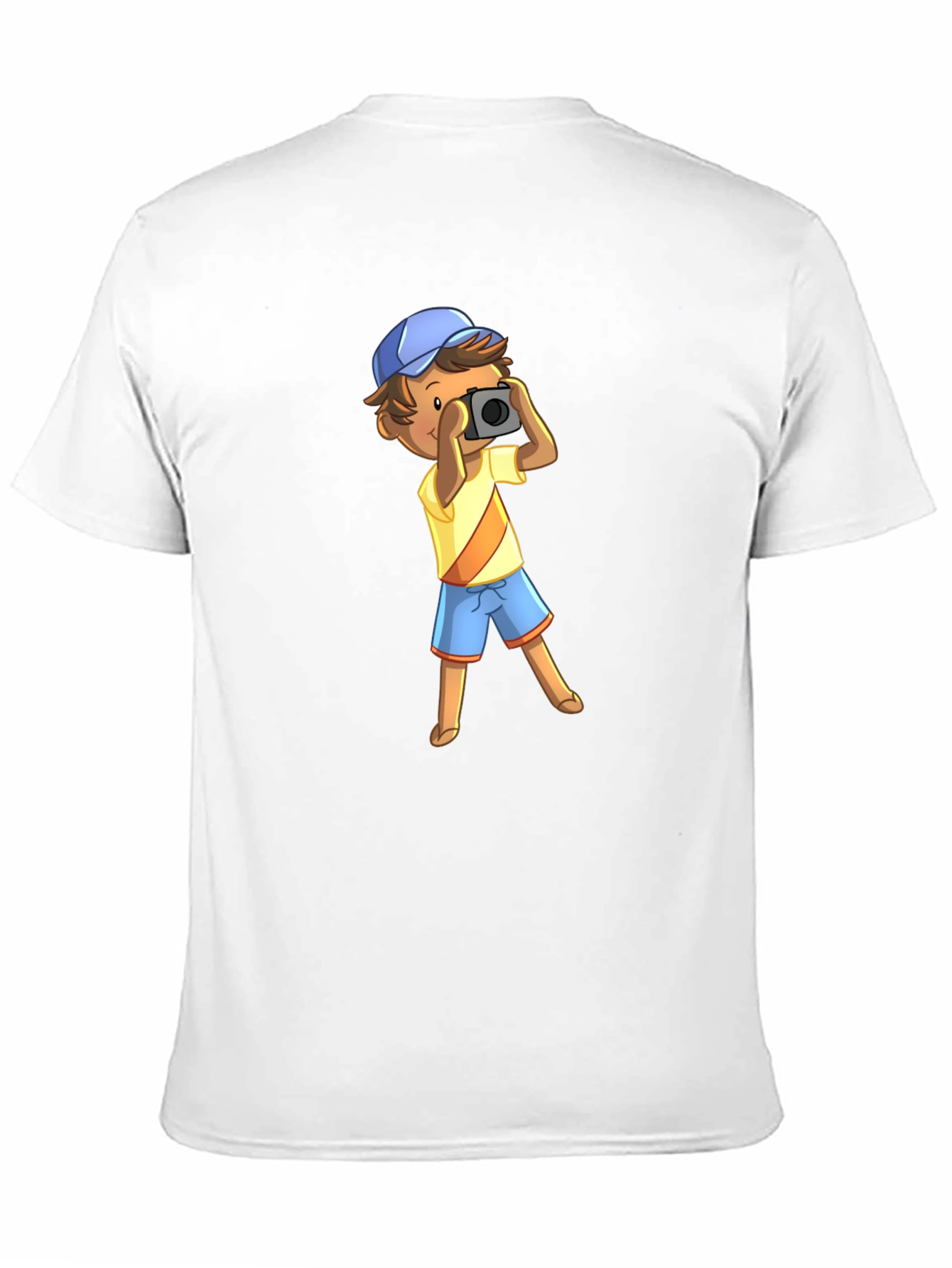Cartoon Photographer Graphic T-Shirt - Black