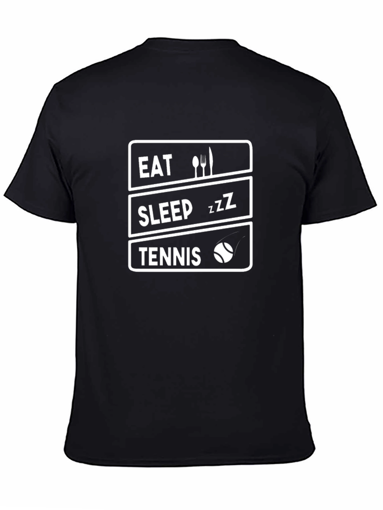 Eat Sleep Tennis Black Graphic Tee