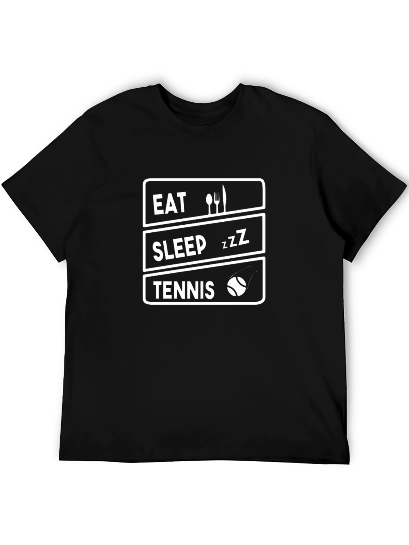 Eat Sleep Tennis Black Graphic Tee