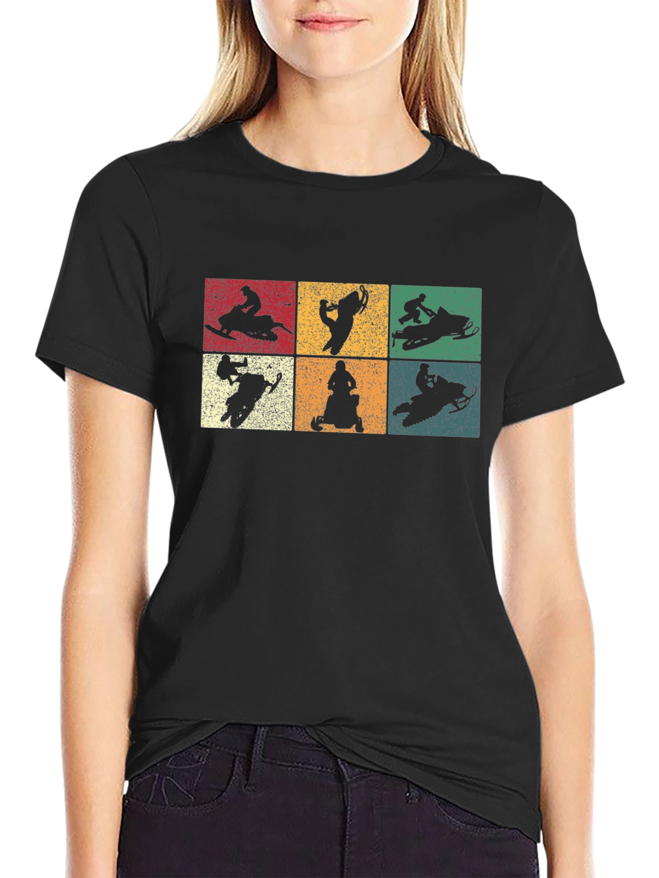 Retro Snowmobile Silhouette T-Shirt