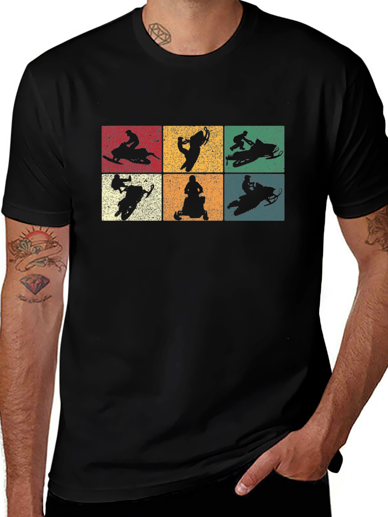 Retro Snowmobile Silhouette T-Shirt