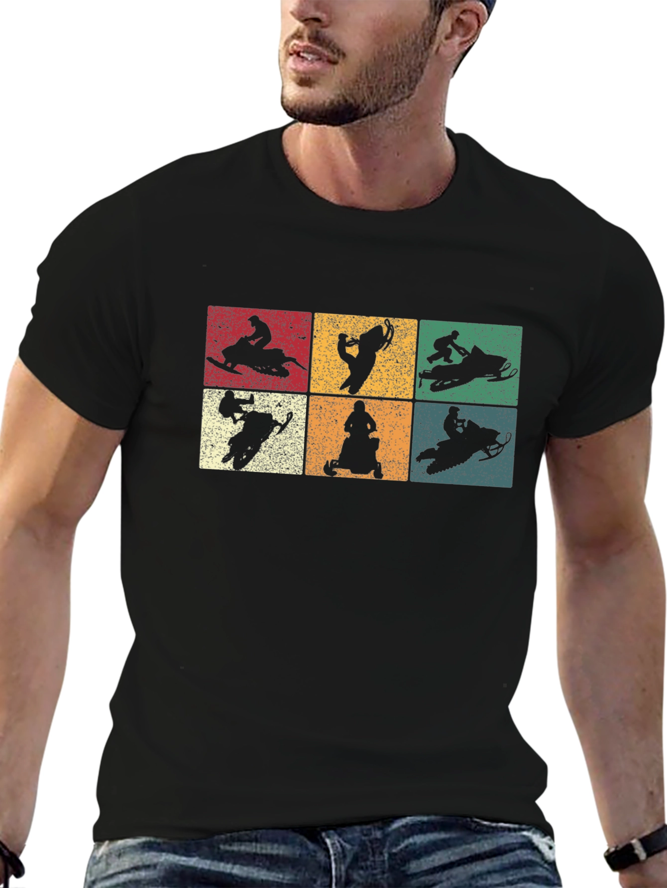 Retro Snowmobile Silhouette T-Shirt