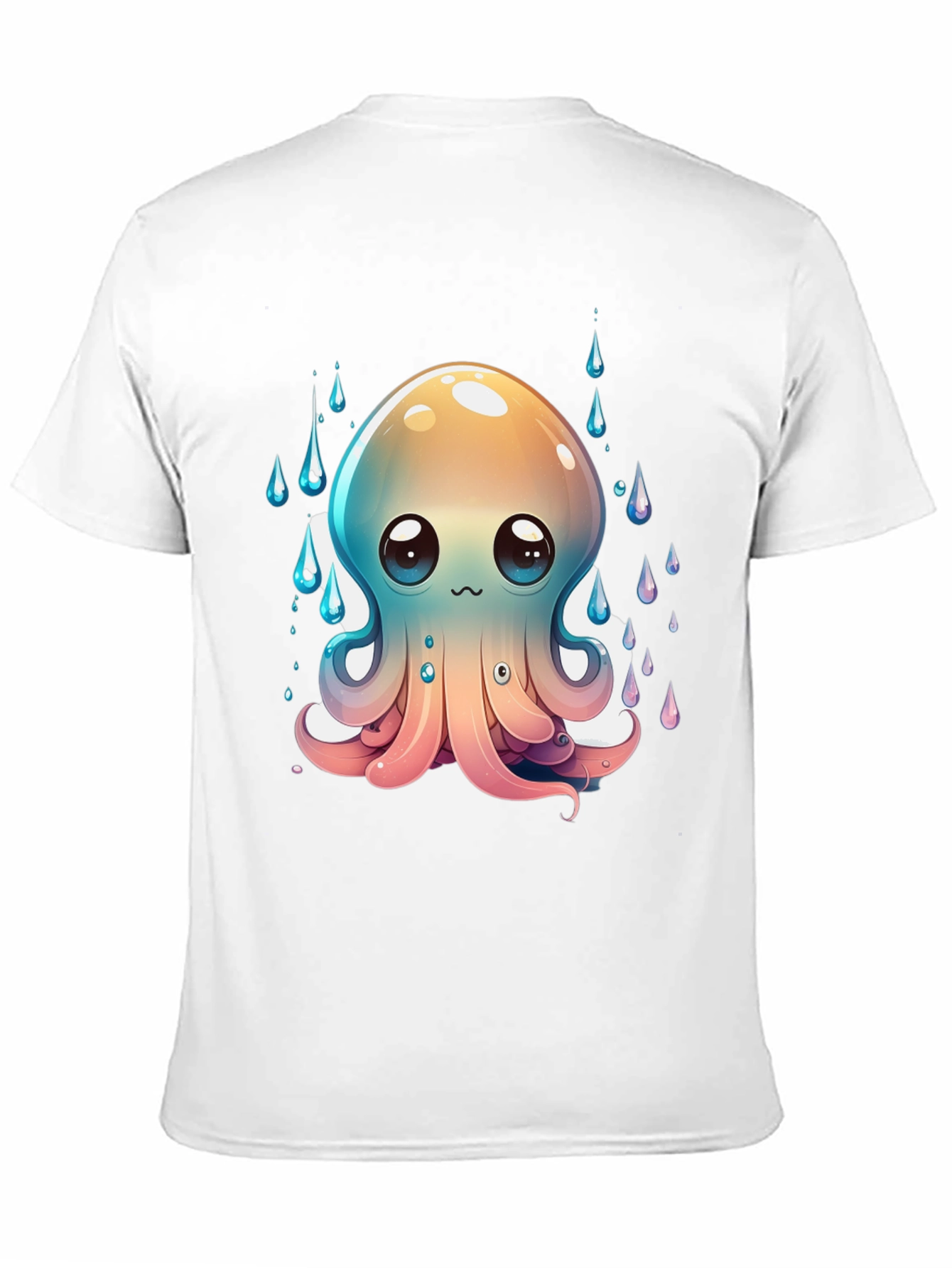Cute Octopus Graphic Tee - Black