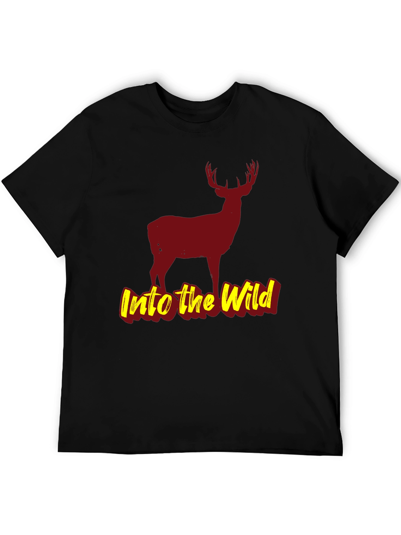Into the Wild Black Deer Graphic T-Shirt
